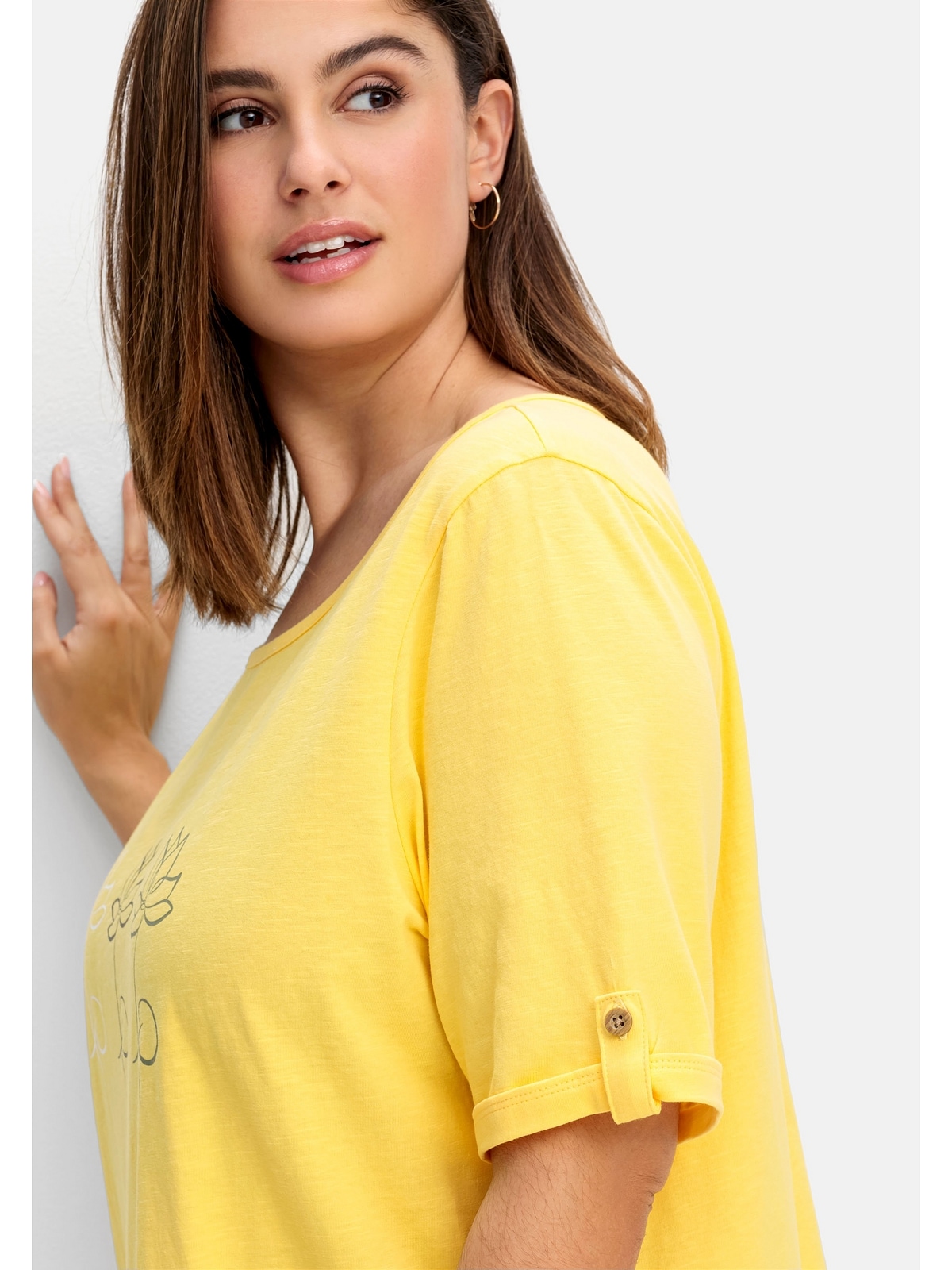 Sheego aus shoppen Baumwolle Blumen-Frontprint, Größen«, »Große mit T-Shirt