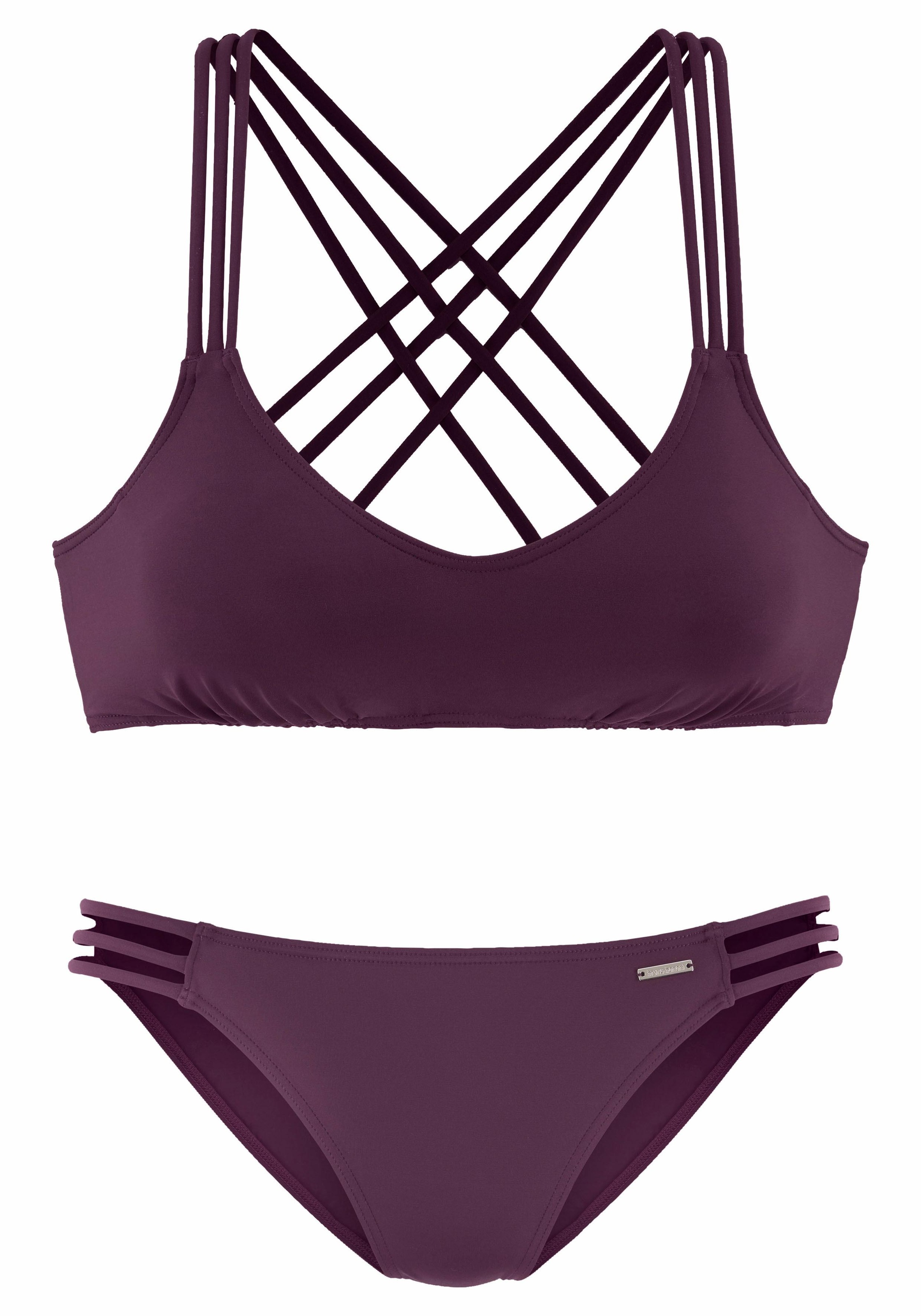 BRUNO BANANI Bandeau Bikini in Plum, Lilac