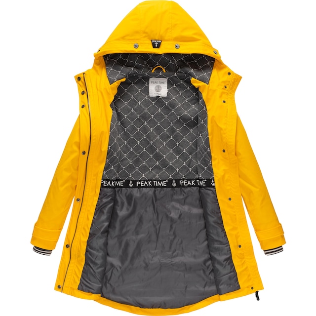 taillierter für mit stylisch Regenjacke Damen PEAK TIME Regenmantel Kapuze, shoppen »L60042«,