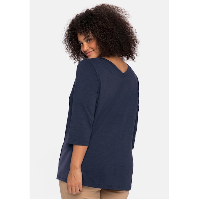 Sheego 3/4-Arm-Shirt »Große Größen«, mit Einsatz aus Blusenstoff seitlich  kaufen | I\'m walking