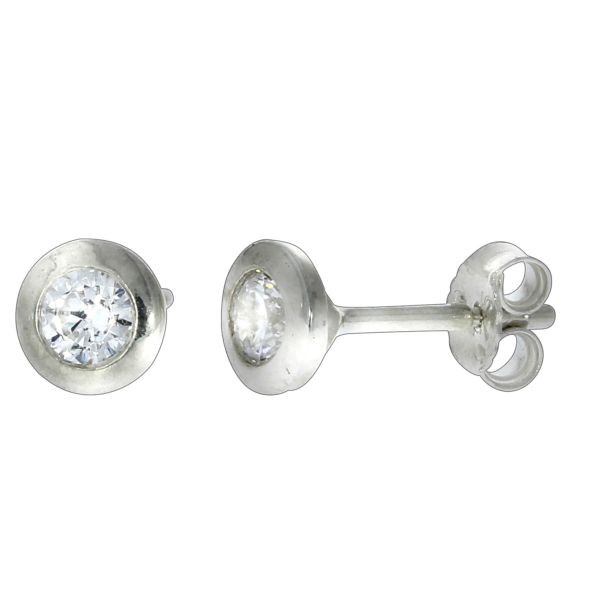 Vivance Paar Ohrstecker Silber 925 rhodiniert Zirkonia