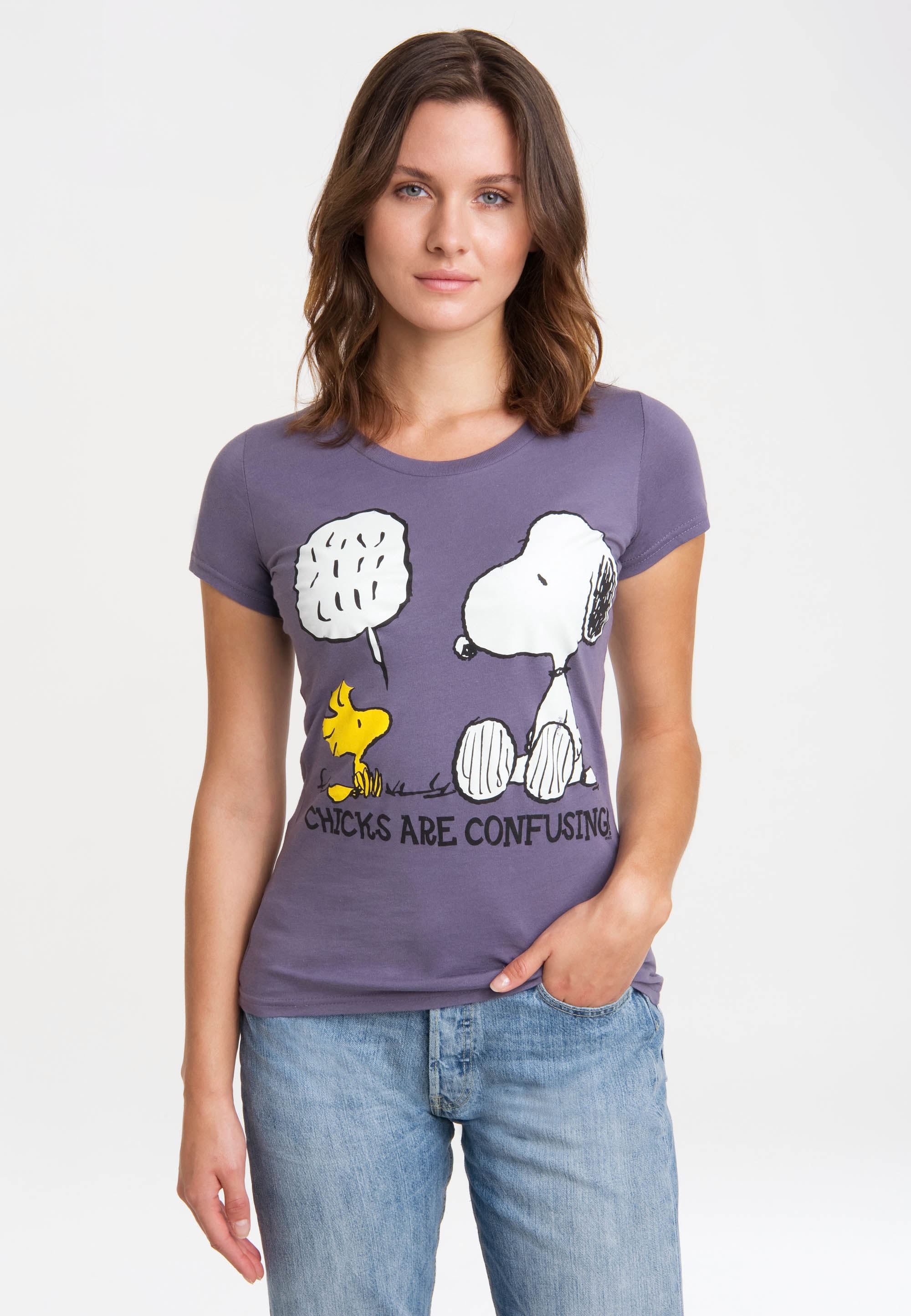 niedlichem - Peanuts«, »Snoopy bestellen mit walking Frontprint T-Shirt | I\'m LOGOSHIRT