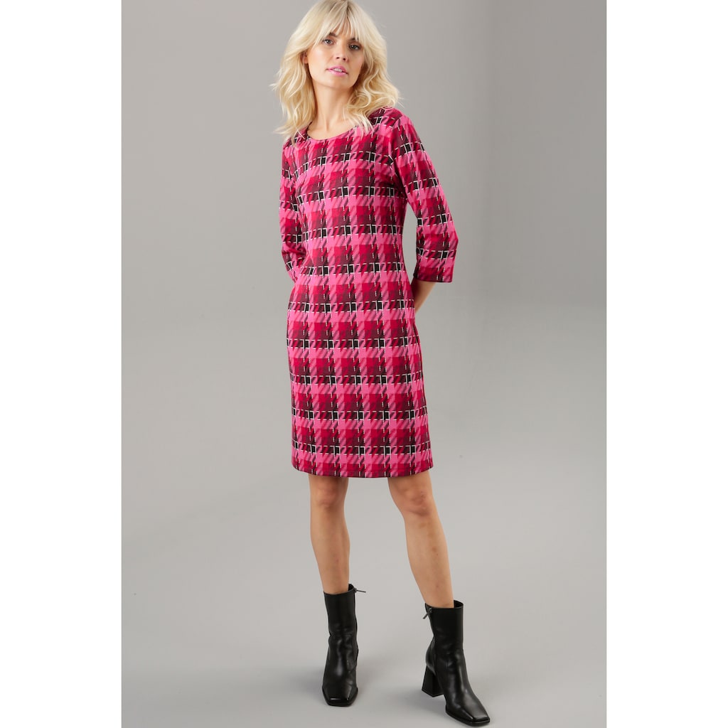 Jerseykleid trendy Knallfarben Allover-Muster in Aniston NEUE - SELECTED mit KOLLEKTION
