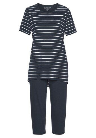 Schiesser Capri-Pyjama, (2 tlg., 1 Stück), mit klassischem Streifenmuster kaufen