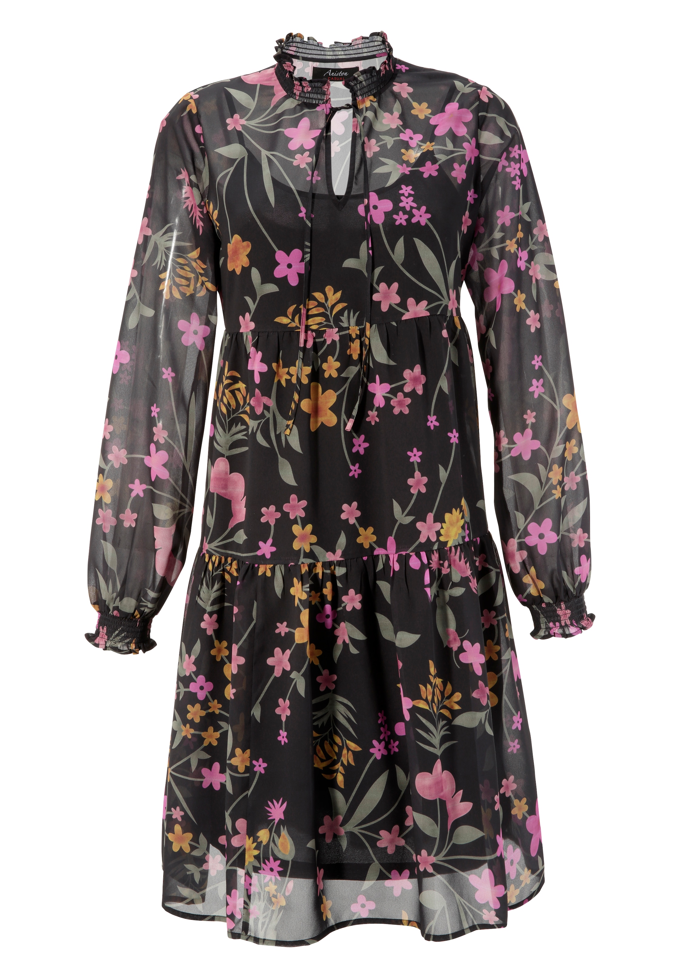 Aniston Blusenkleid, CASUAL mit farbenfrohem online Blumenstruck