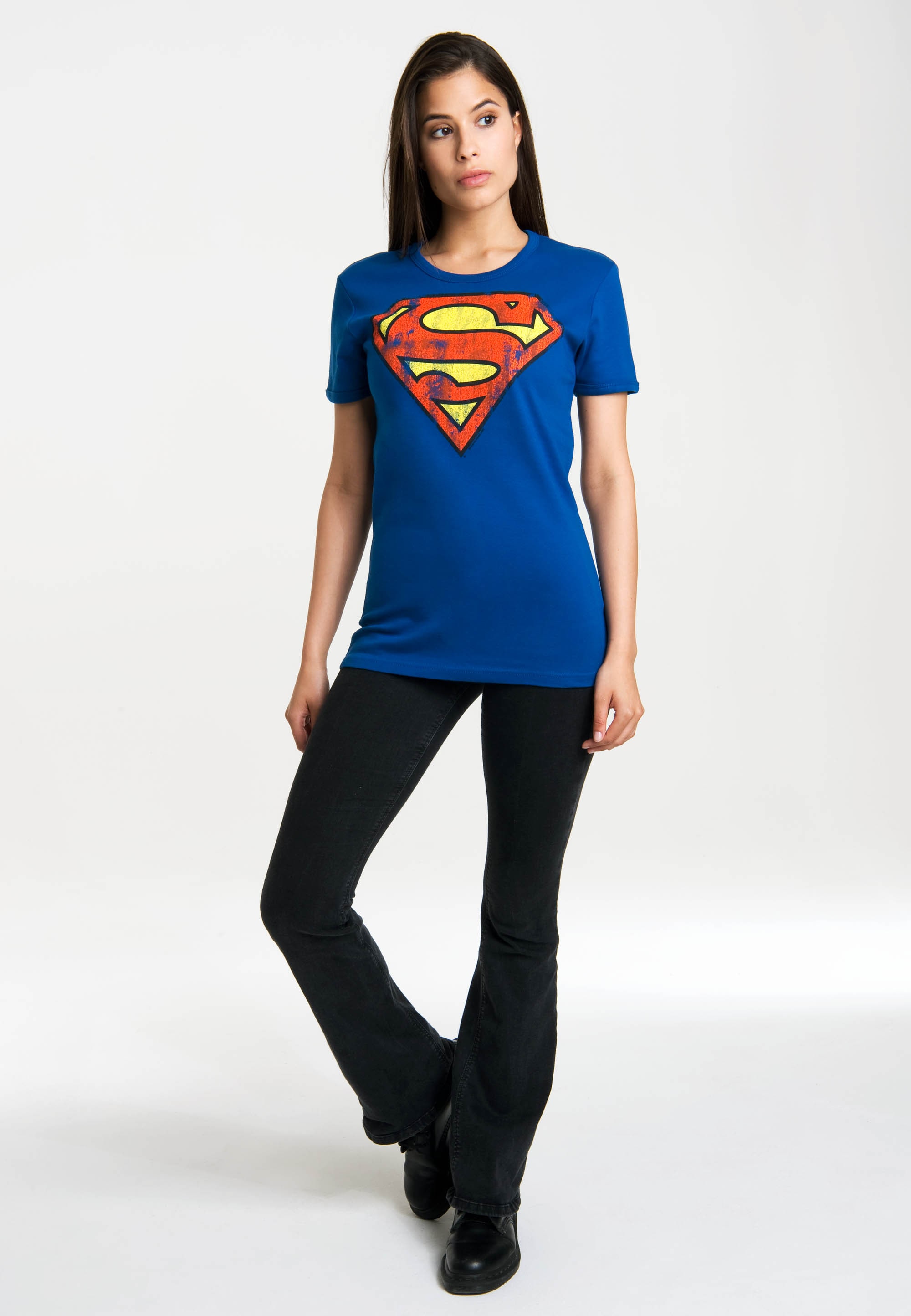 LOGOSHIRT T-Shirt »Superman-Logo«, mit lizenzierten Originaldesign online