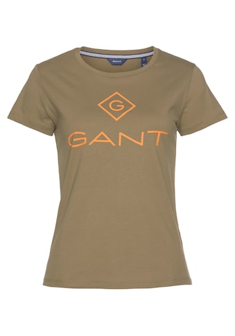 Gant T-Shirt, mit Label-Print vorne kaufen