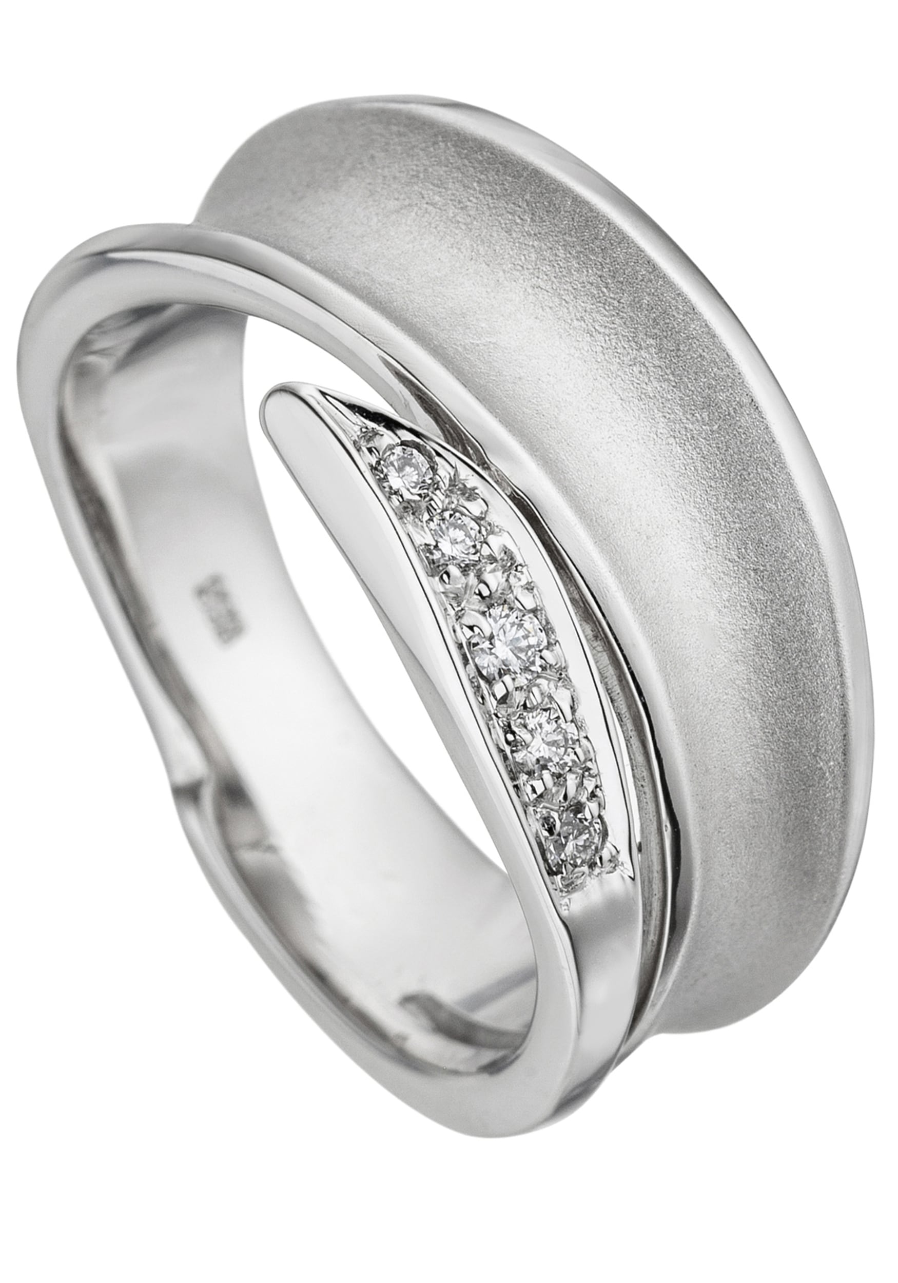 JOBO Fingerring Ring mit Weißgold 585 5 Diamanten