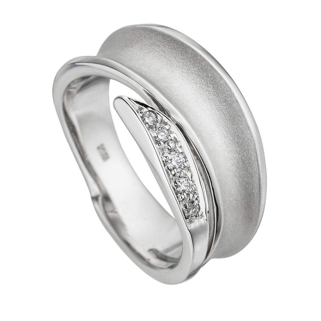 JOBO Fingerring Ring mit 5 Diamanten 585 Weißgold