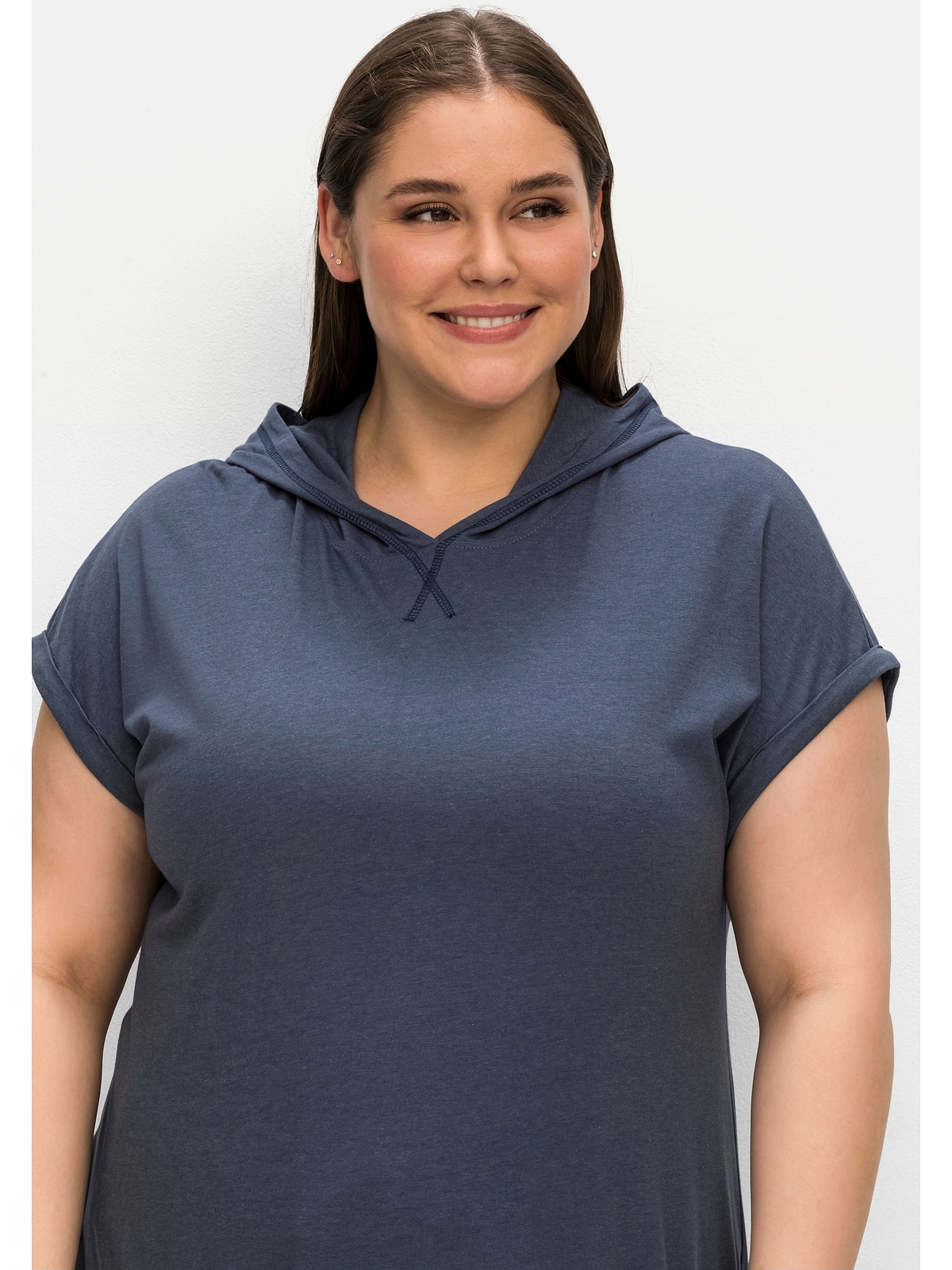Sheego T-Shirt »Große Kapuze mit bestellen Größen«, Saumbund und