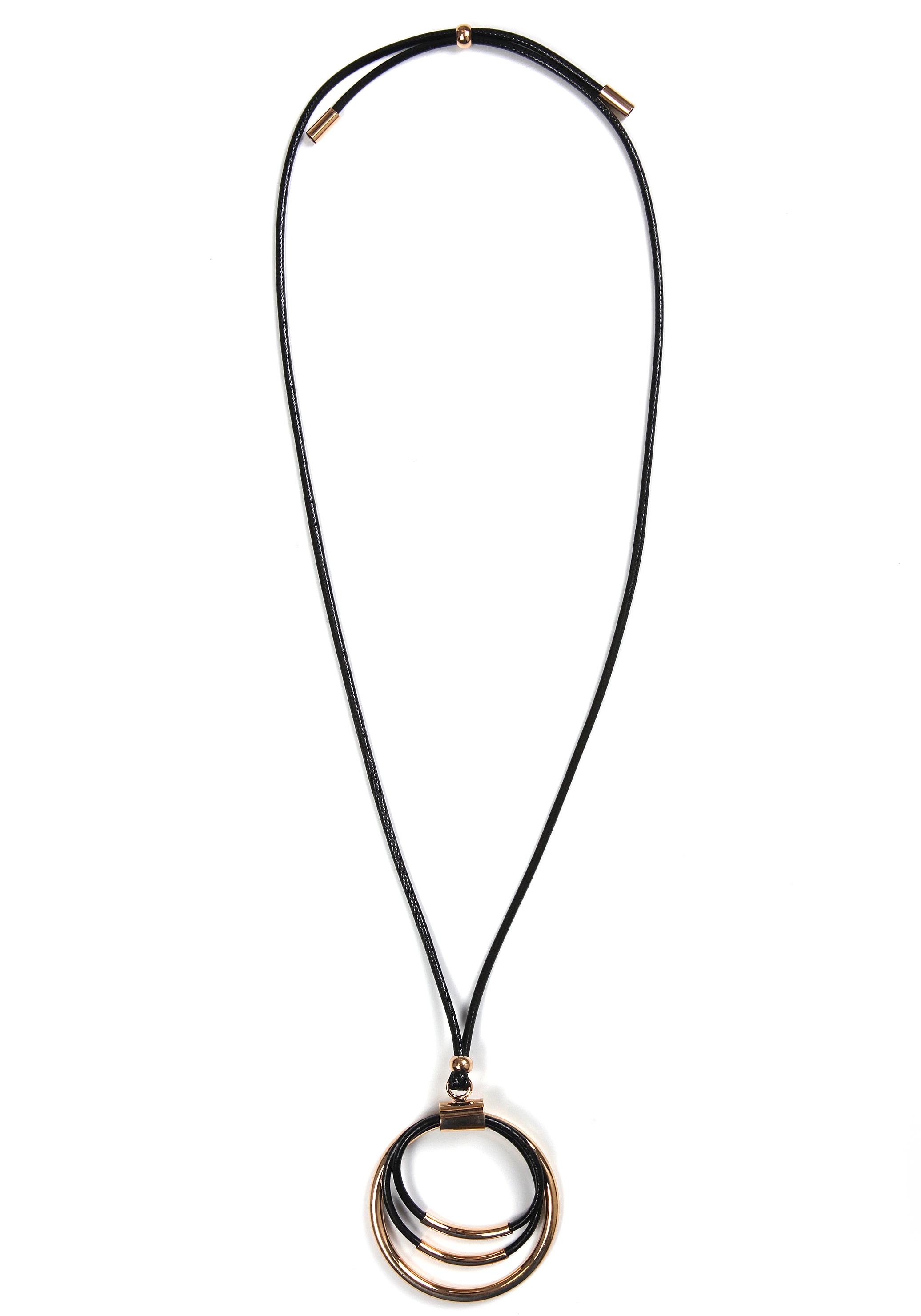 J.Jayz Lange Kette Textilband mit Kreisen
