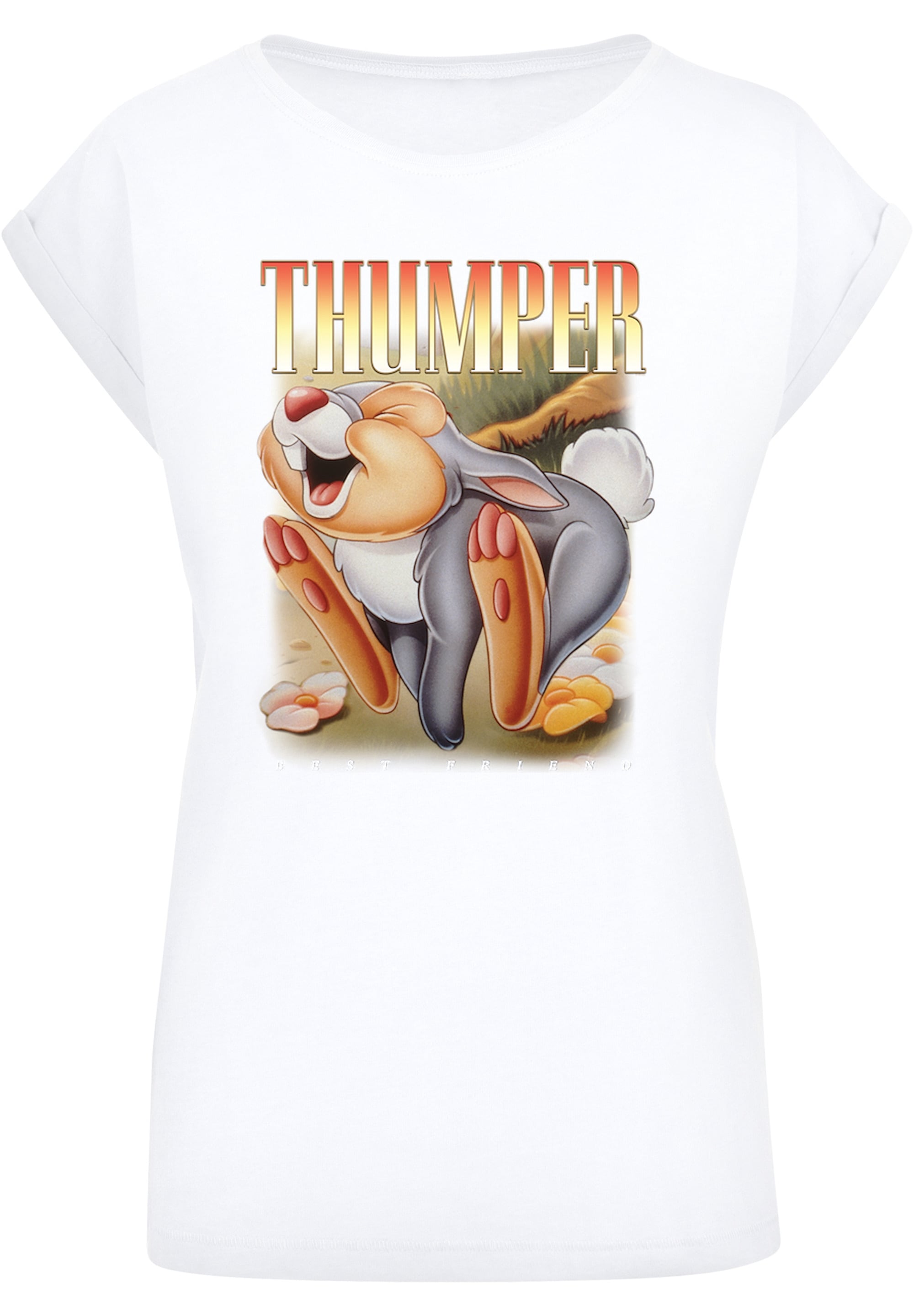 »Disney Damen,Premium Ärmel,Bedruckt online T-Shirt Bambi F4NT4STIC Klopfer«, Merch,Regular-Fit,Kurze