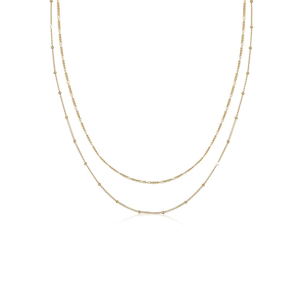 Elli Ketten-Set Choker Set (2tlg) Figaro Panzer Kugel 925 Silber Elli Ketten-Set Choker Set (2tlg) Figaro Panzer Kugel 925 Silber