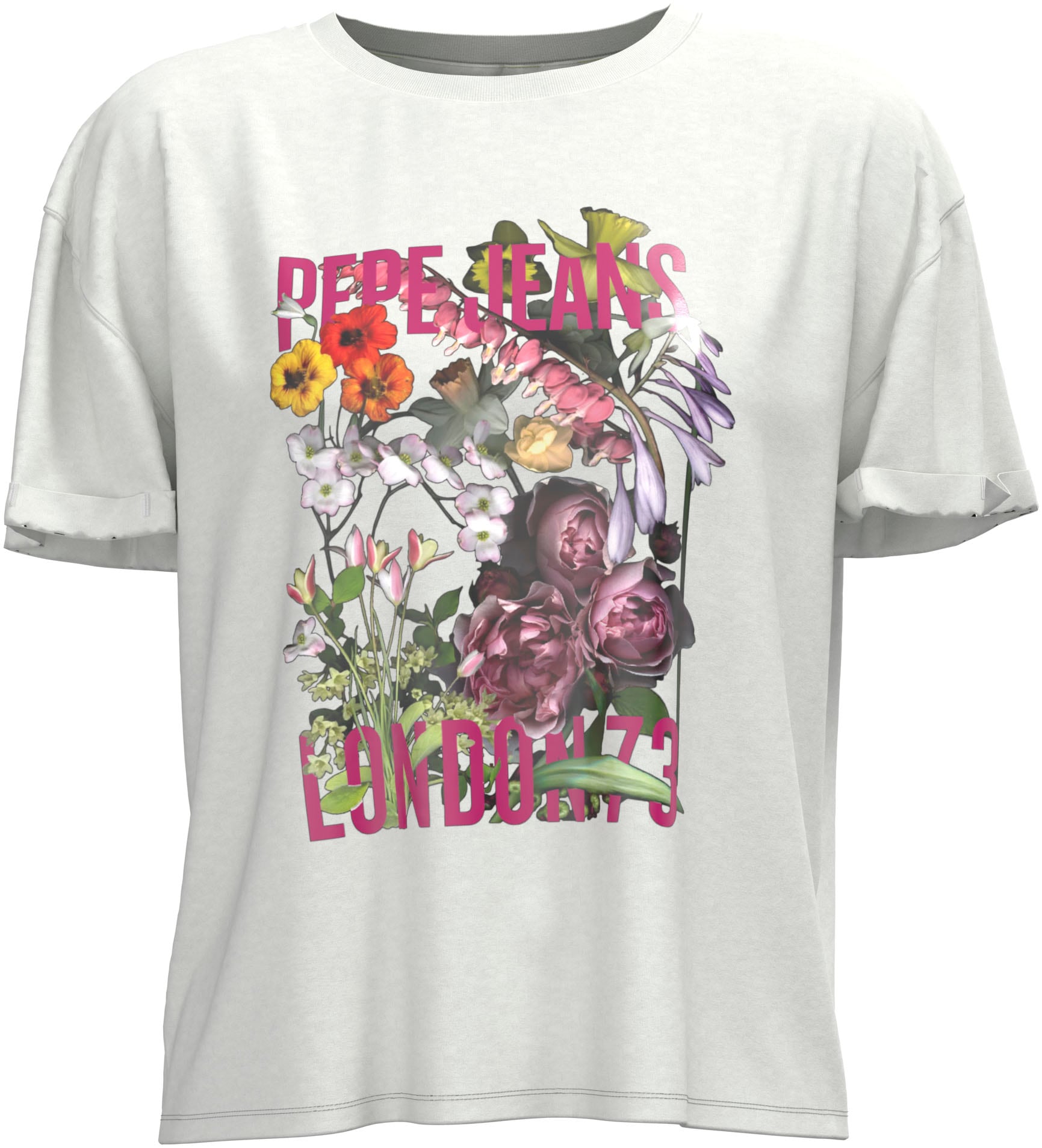 Pepe Jeans T-Shirt, in oversized markentypischem bestellen Frontprint und tollem | walking mit I\'m Passform