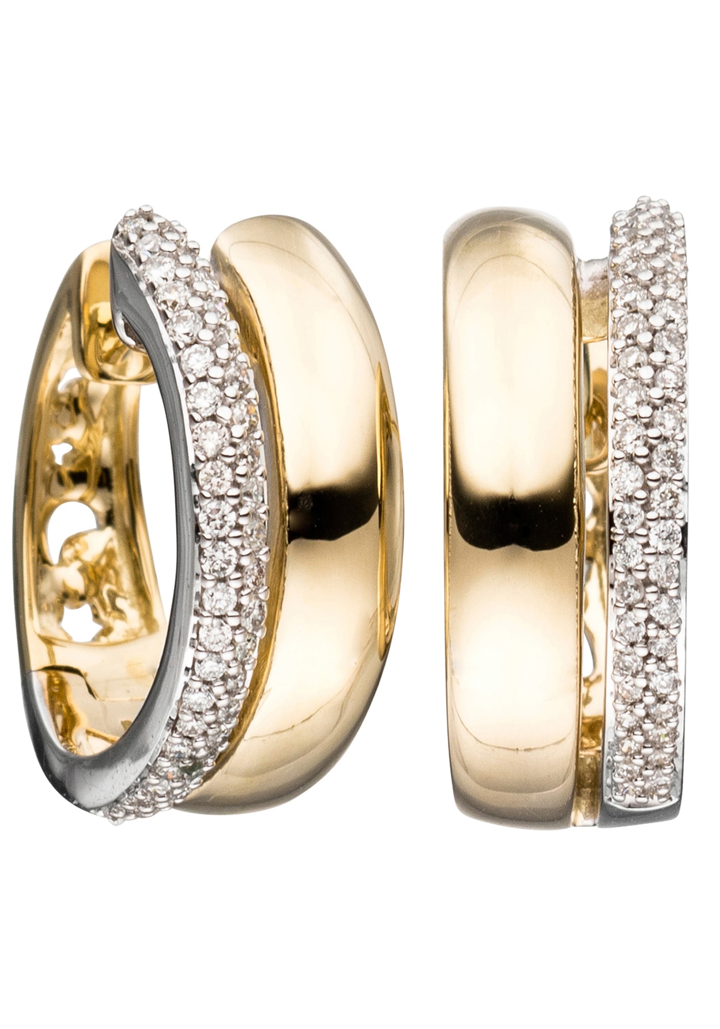 JOBO Paar Creolen »Ohrringe mit 86 Diamanten«, 585 Gold bicolor im  Onlineshop | I\'m walking
