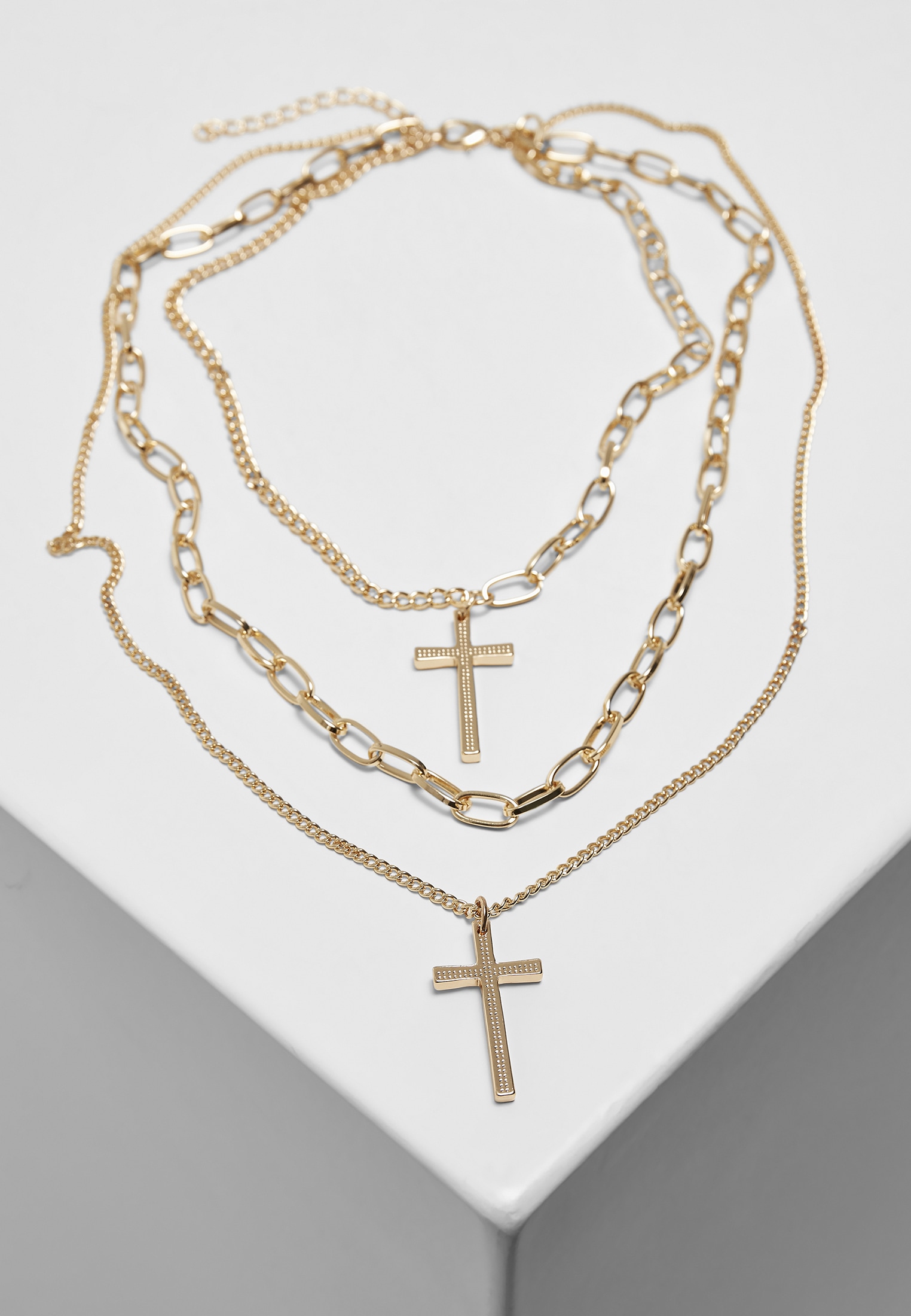 URBAN CLASSICS Edelstahlkette »Accessoires Layering Cross Necklace« online  kaufen | I'm walking