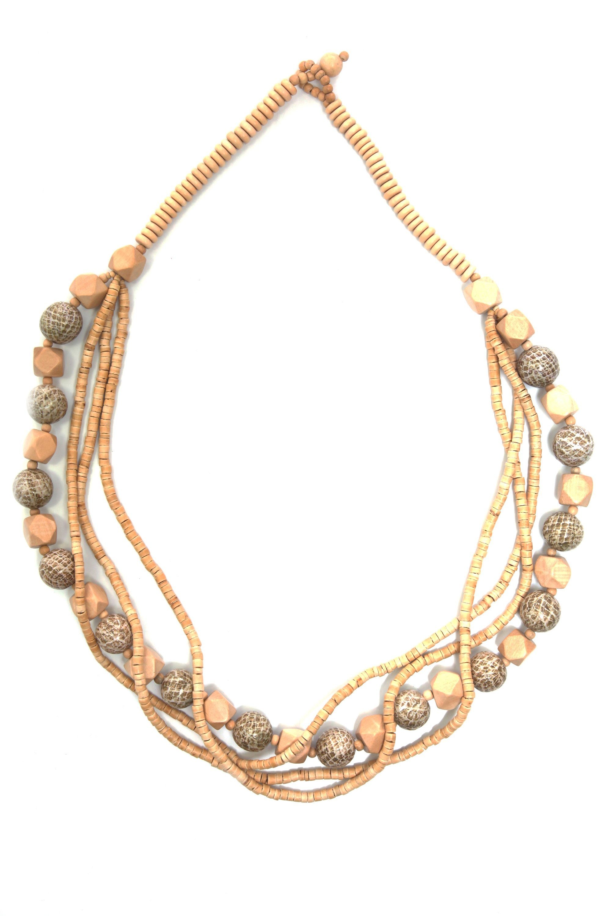 COLLEZIONE ALESSANDRO Lange Kette »Lisa«, mehrreihige Kette aus Holz kaufen