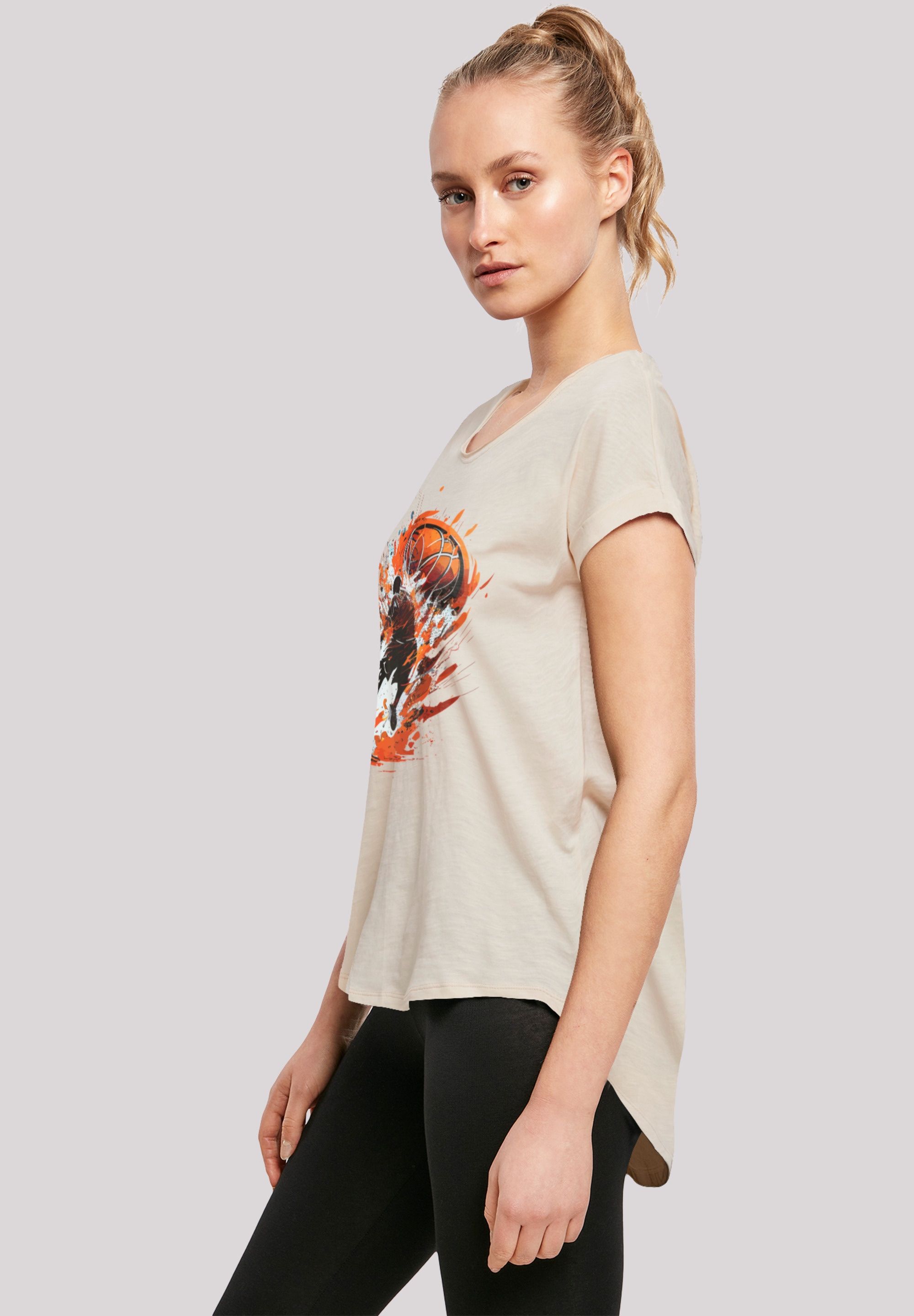 F4NT4STIC T-Shirt »Basketball Splash Orange Sport LONG«, Print bestellen