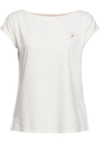 edc by Esprit T-Shirt, mit kleinem Blumenmotiv und Wording auf der Brust kaufen