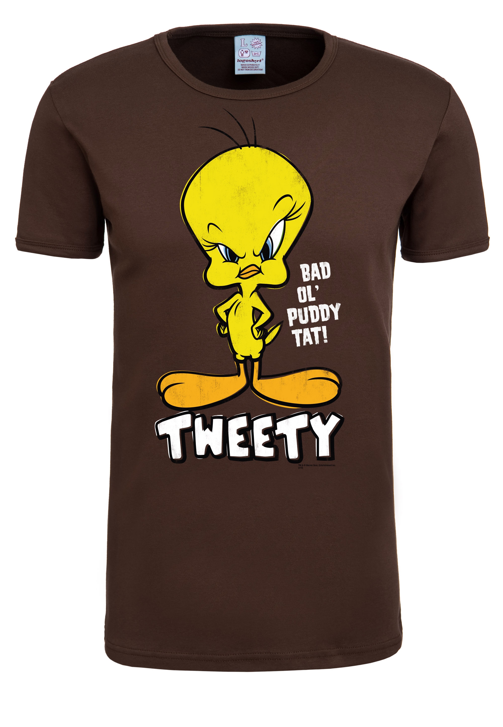 mit Tunes Originaldesign | Tweety«, – »Looney I\'m T-Shirt walking bestellen lizenzierten LOGOSHIRT