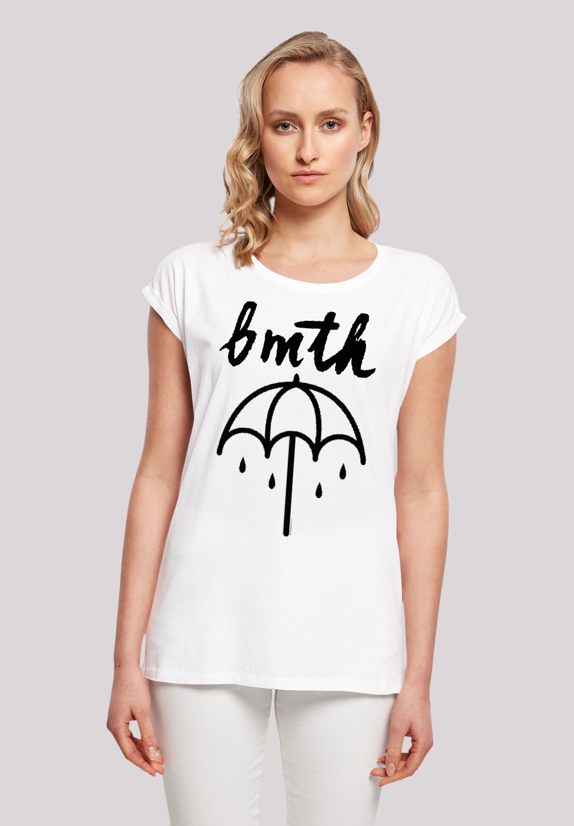 F4NT4STIC T-Shirt »BMTH Metal Premium I\'m | Band Qualität, Umbrella«, Rock-Musik, Band walking