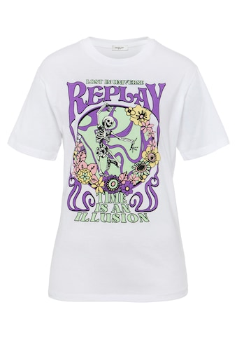Replay Rundhalsshirt, mit großem Frontprint kaufen