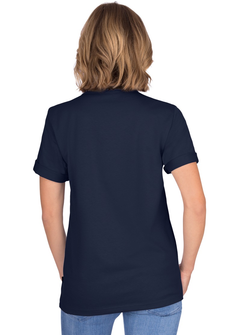 Trigema T-Shirt »TRIGEMA T-Shirt mit DELUXE walking | I\'m online Baumwolle« Knopfleiste