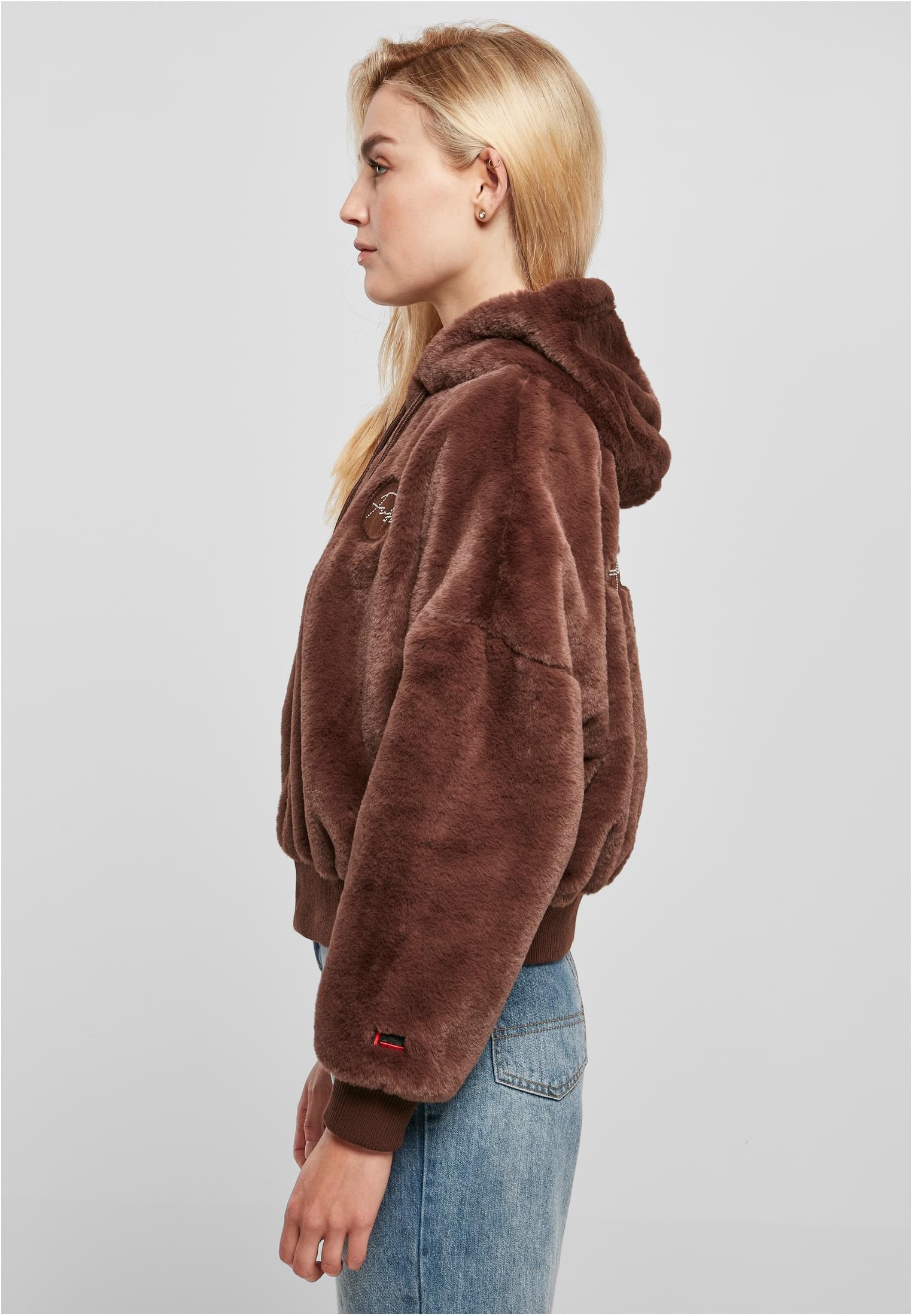 Fur shoppen Sommerjacke brown«, (1 Rhinestone ohne Signature FW224-022-1 Kapuze walking St.), | Jacket Fubu I\'m »Damen