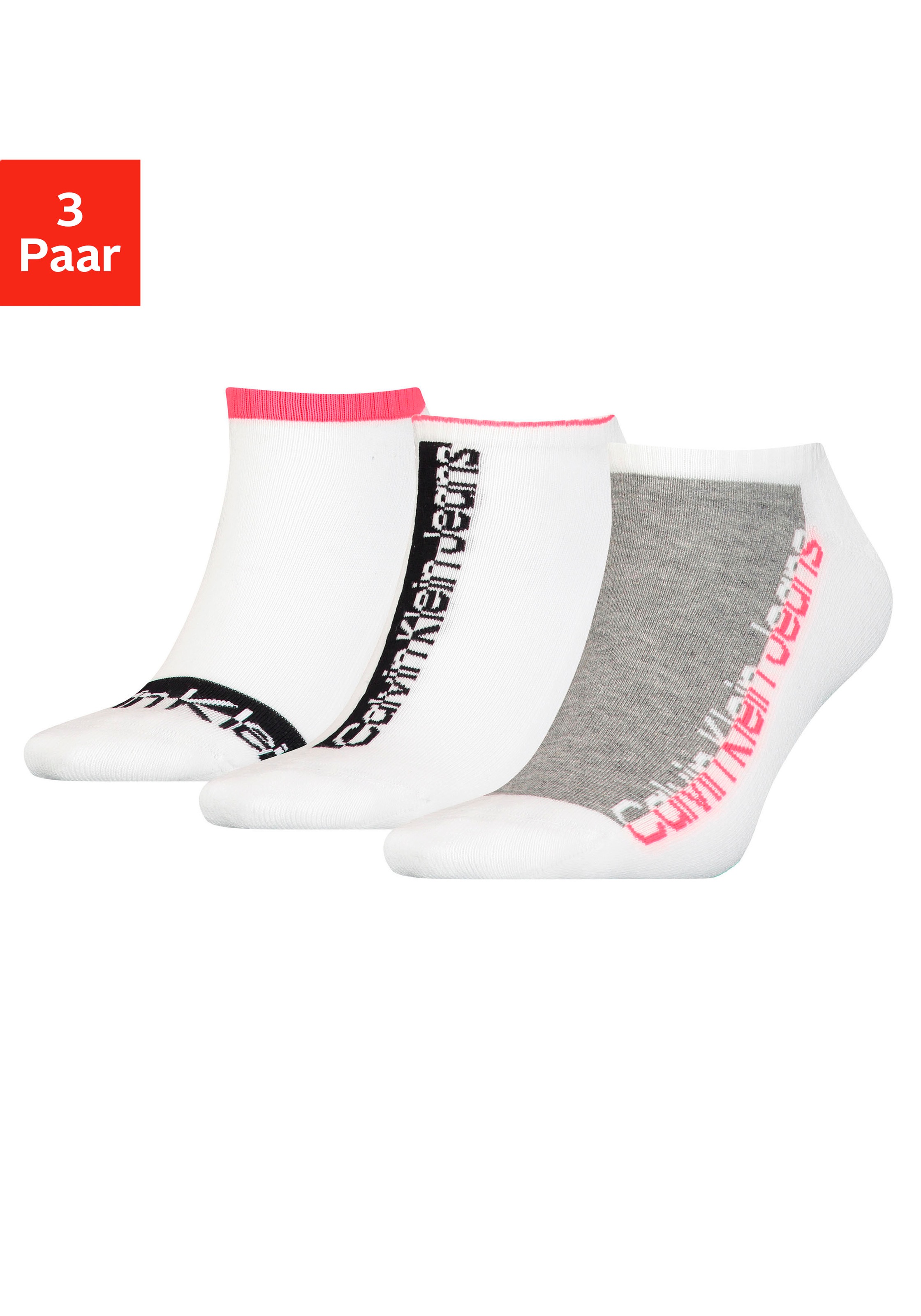 Calvin Klein Sneakersocken, (3 Paar), mit auffälligem CK Branding kaufen