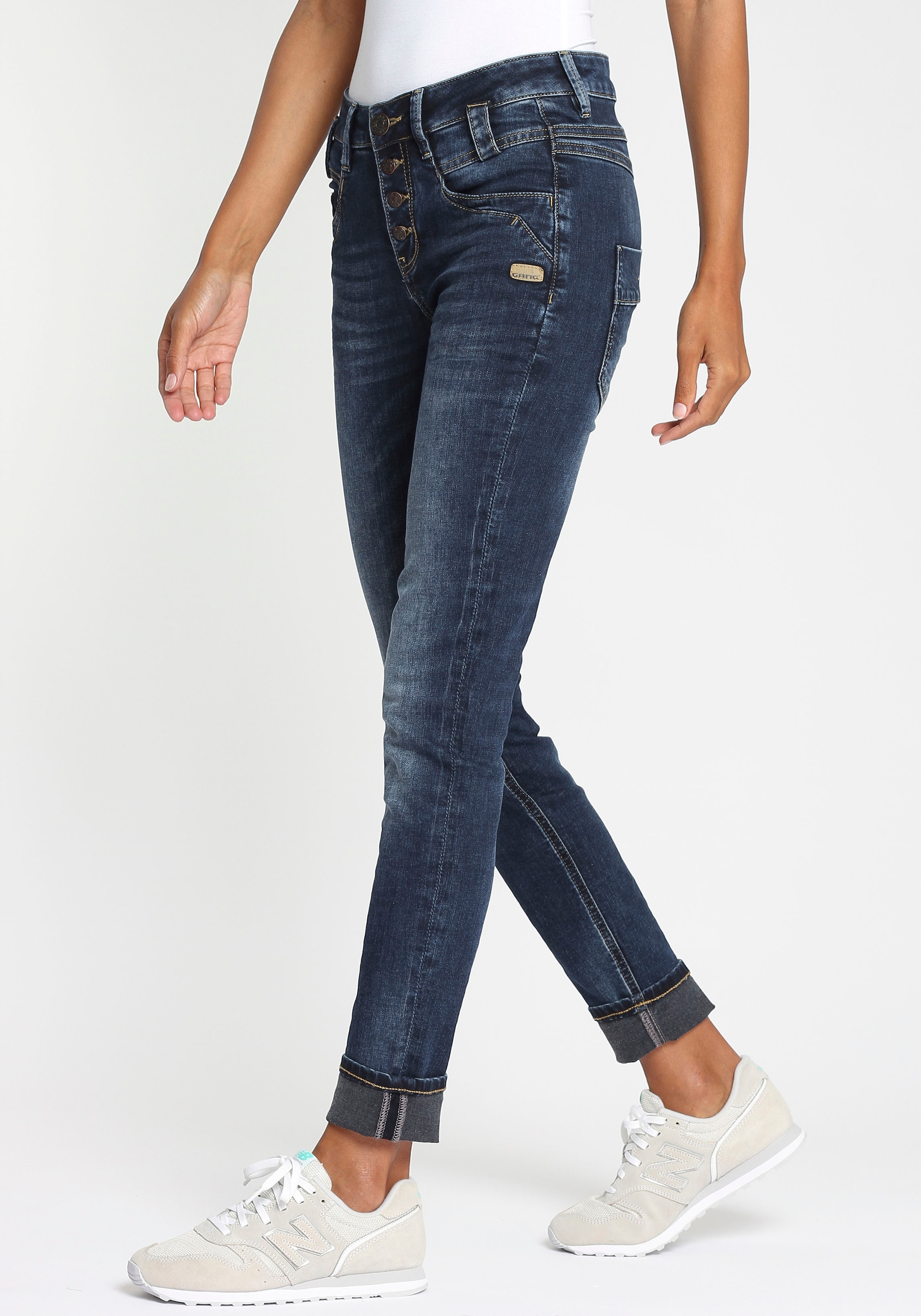 GANG Slim-fit-Jeans »94CARLI«, offener Knopfleiste online mit