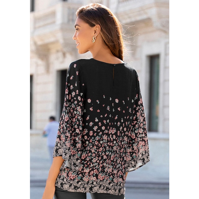 LASCANA Druckbluse, mit Blumendruck und Trompetenärmel, Blusenshirt,  elegant online | I\'m walking