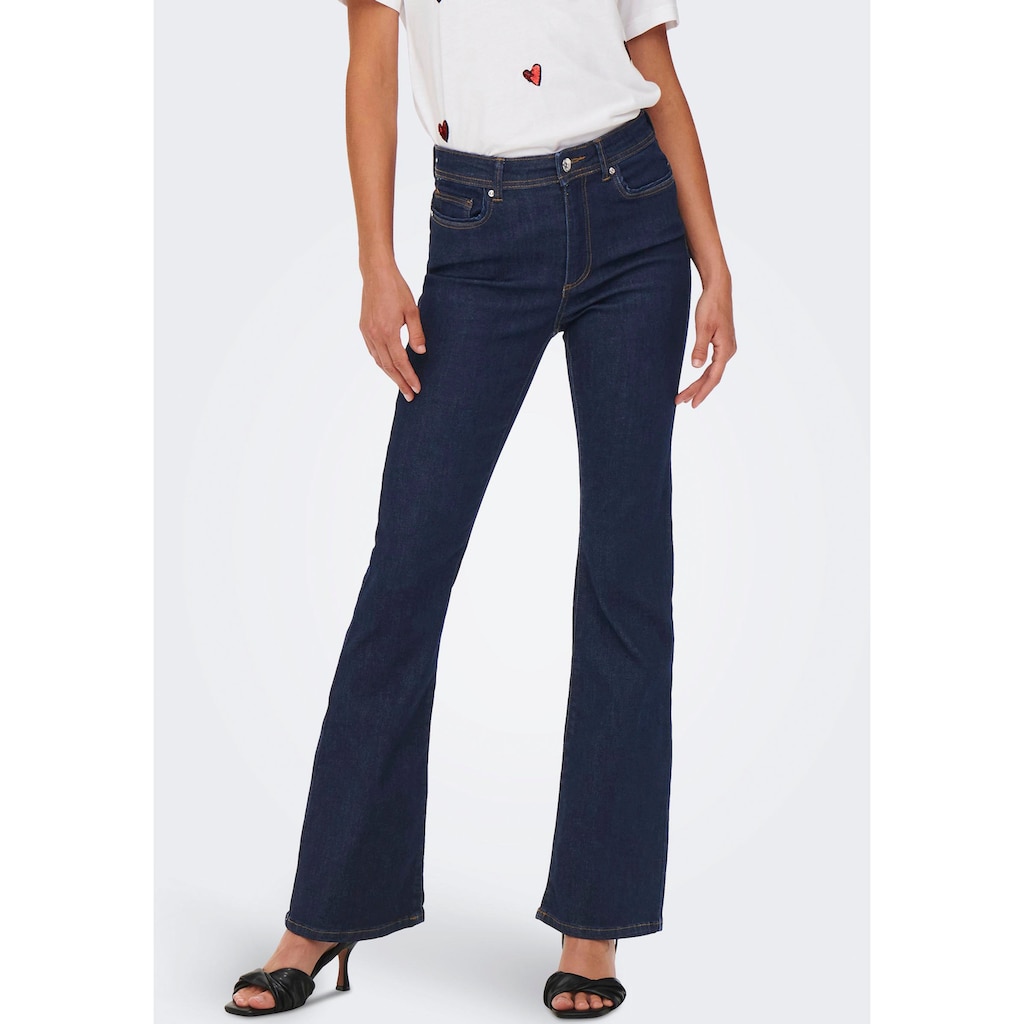 ONLY Bootcut-Jeans ONLWAUW LIFE HW FLARED RINSE DNM mit Stretch NZ9609