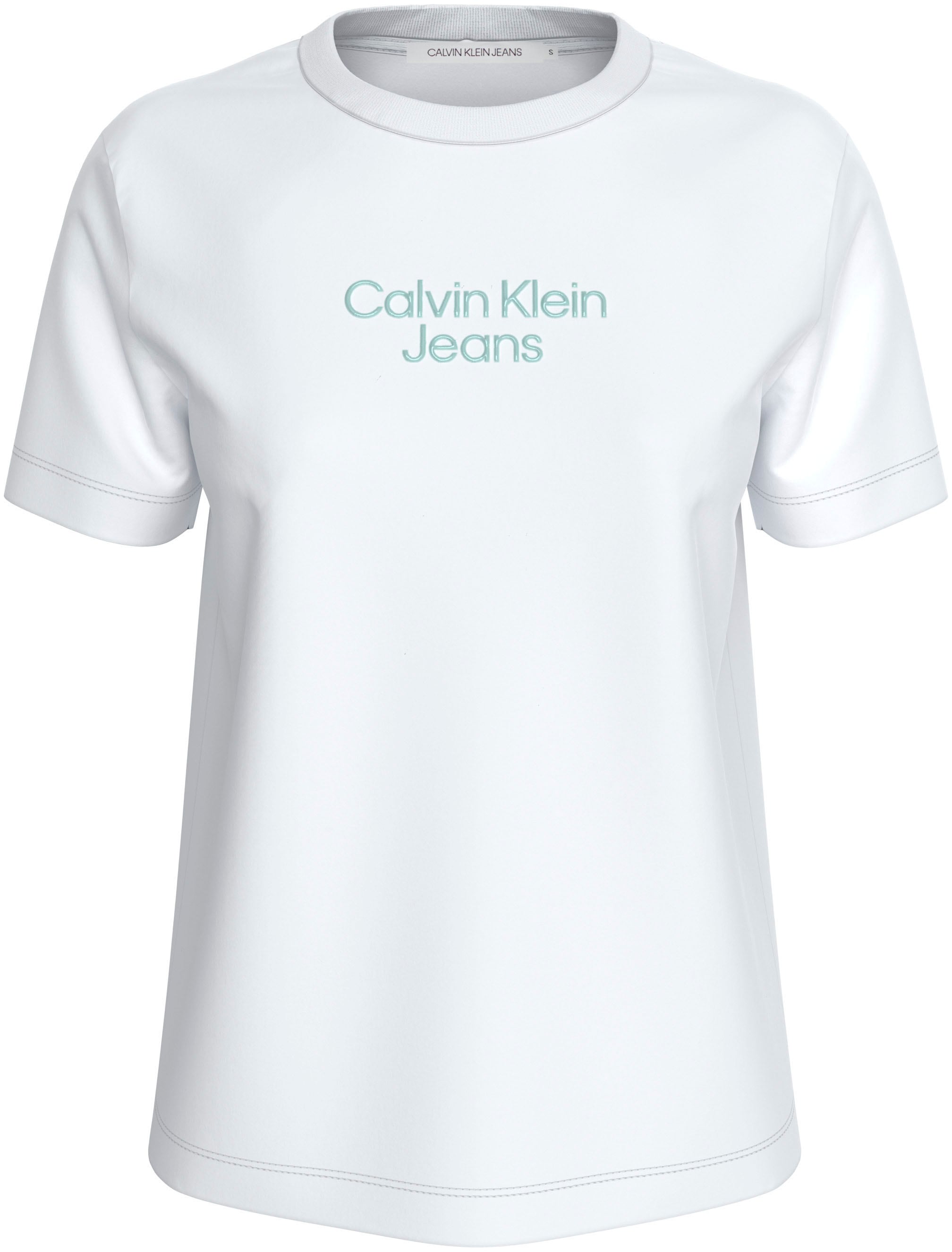 Calvin mit TEE«, Klein walking Jeans INSTITUTIONAL T-Shirt kaufen Logoschriftzug online | REG I\'m »STACKED