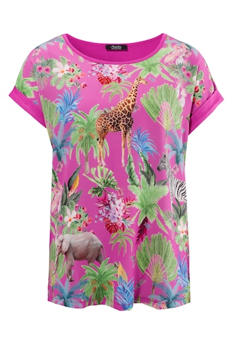 Aniston SELECTED Blusenshirt, mit Tieren und Blumen bedruckt - NEUE KOLLEKTION kaufen
