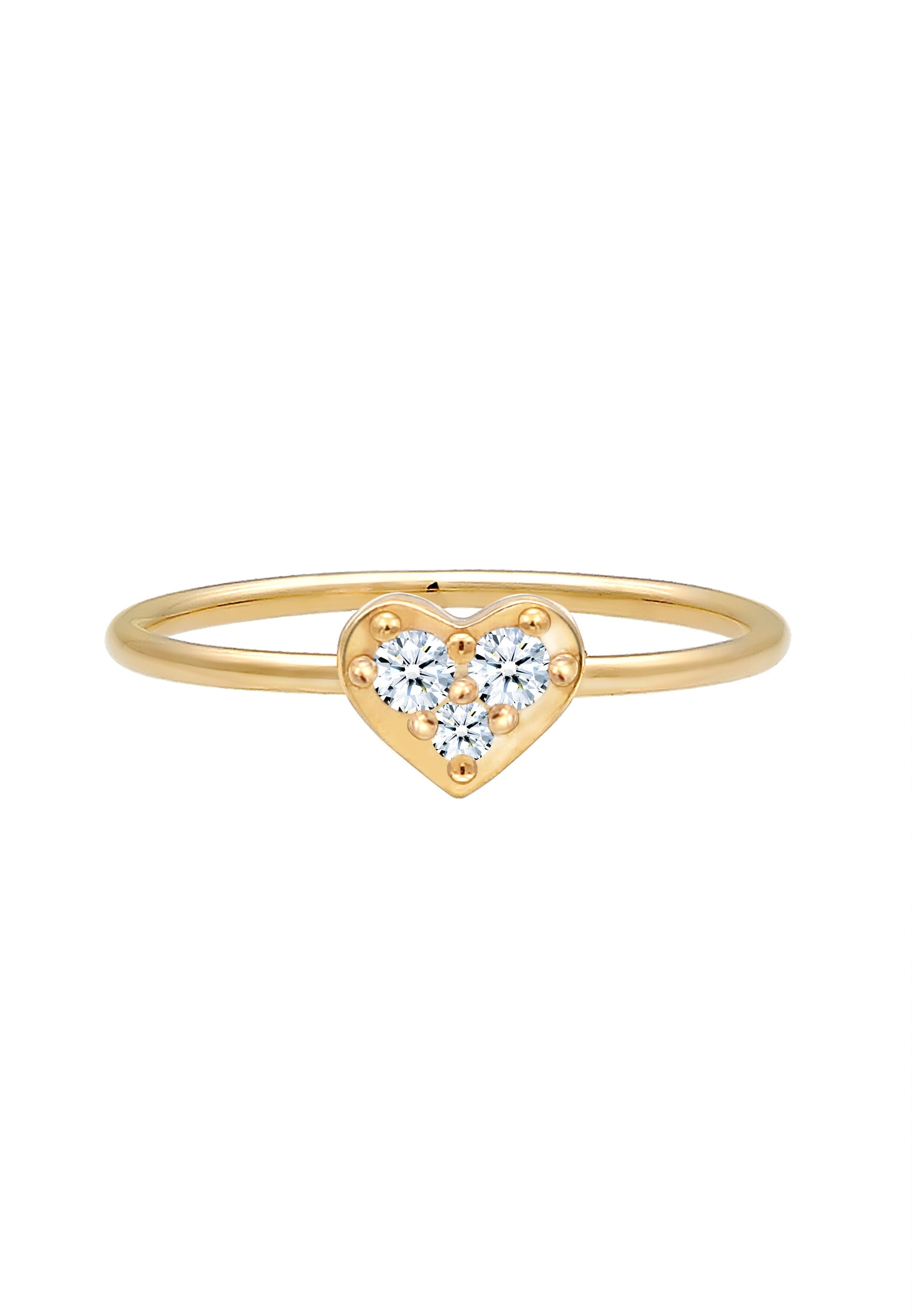 Elli DIAMONDS Verlobungsring kaufen Diamant I\'m »Herz ct.)Romantik (0.075 585 | Trio walking Gelbgold«
