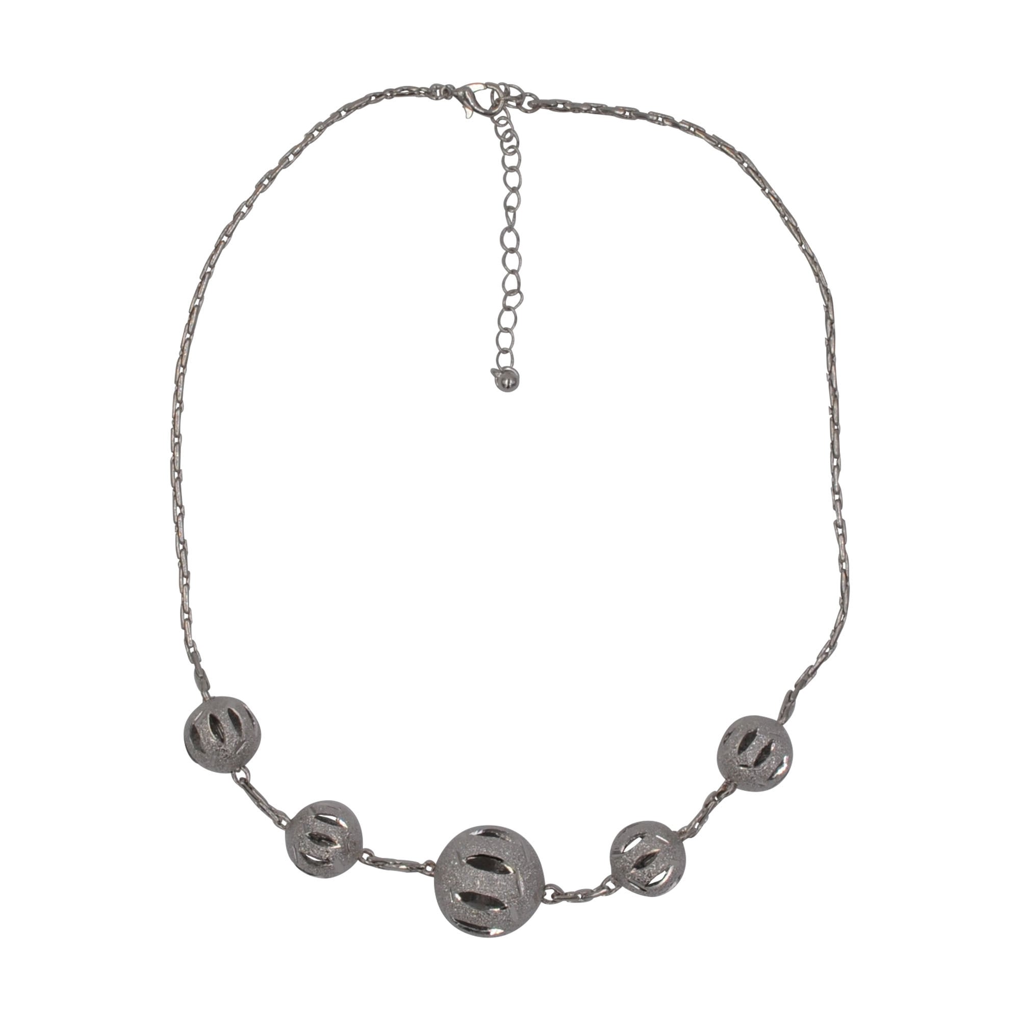 Kette silberfarben, I\'m »Halskette, silberfarbene diamantiert« Zierkugeln, | Steuer online kaufen walking Lange
