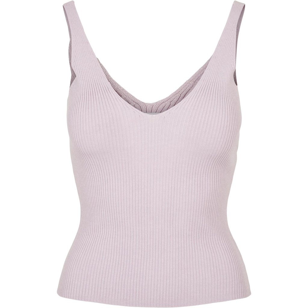 URBAN CLASSICS T-Shirt Damen Ladies Rib Knit Top (1 tlg.)