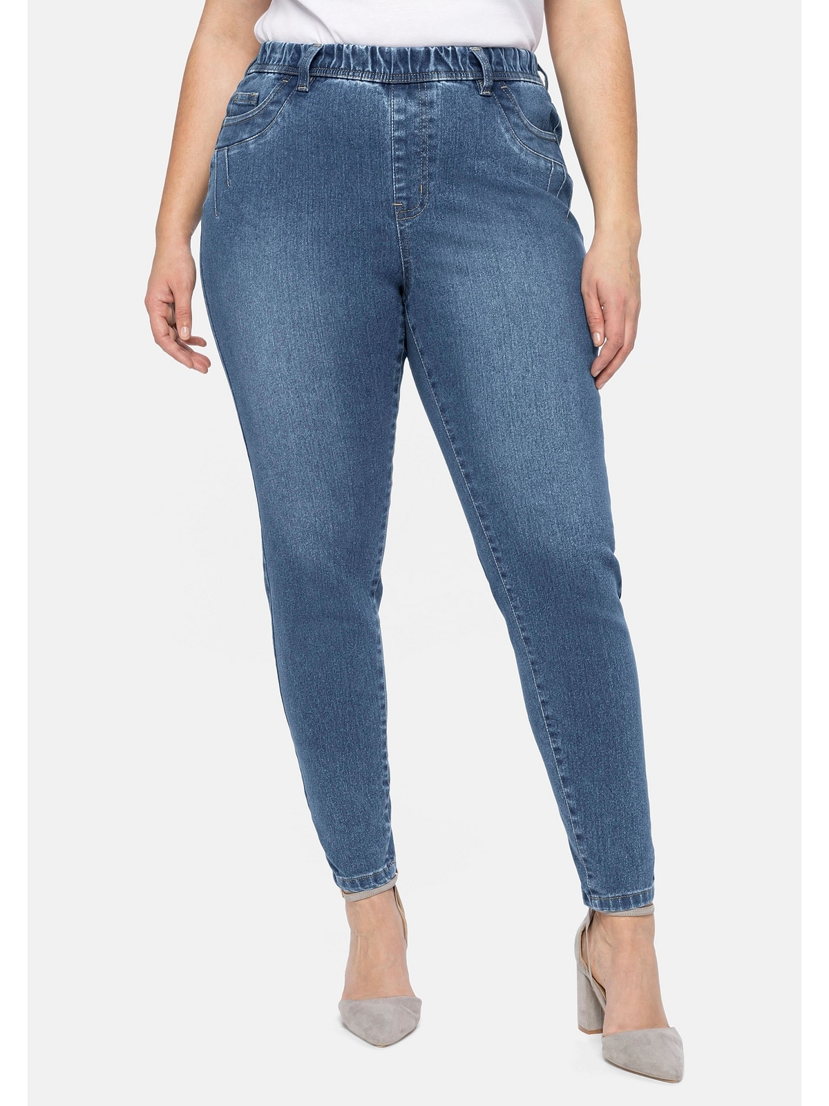 Gummibund Sheego mit Stretch-Jeans »Große Gürtelschlaufen walking kaufen | und Größen«, I\'m