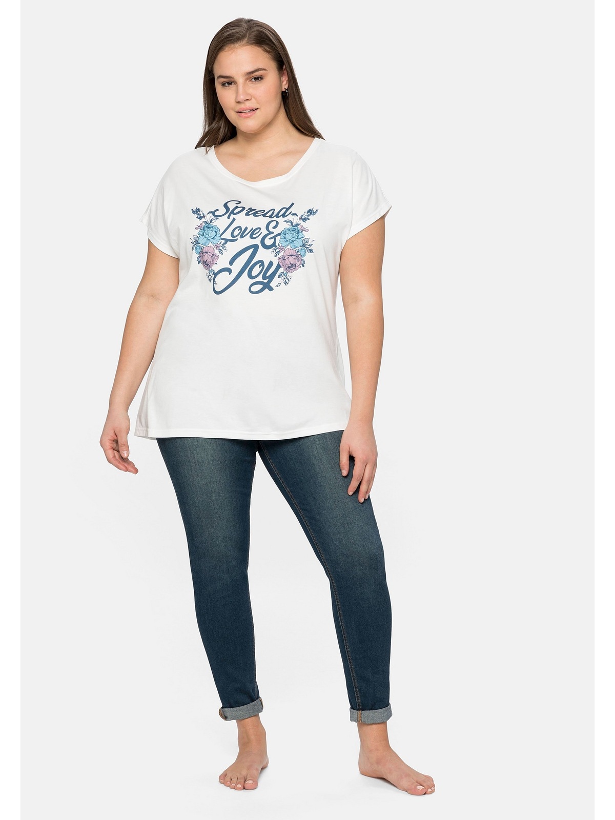 sheego by Joe Browns und »Große Größen«, T-Shirt | Statement-Print I\'m walking Blumendruck mit bestellen