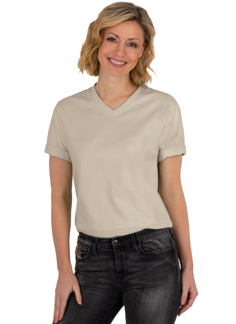 Baumwolle« »TRIGEMA DELUXE T-Shirt V-Shirt Trigema online