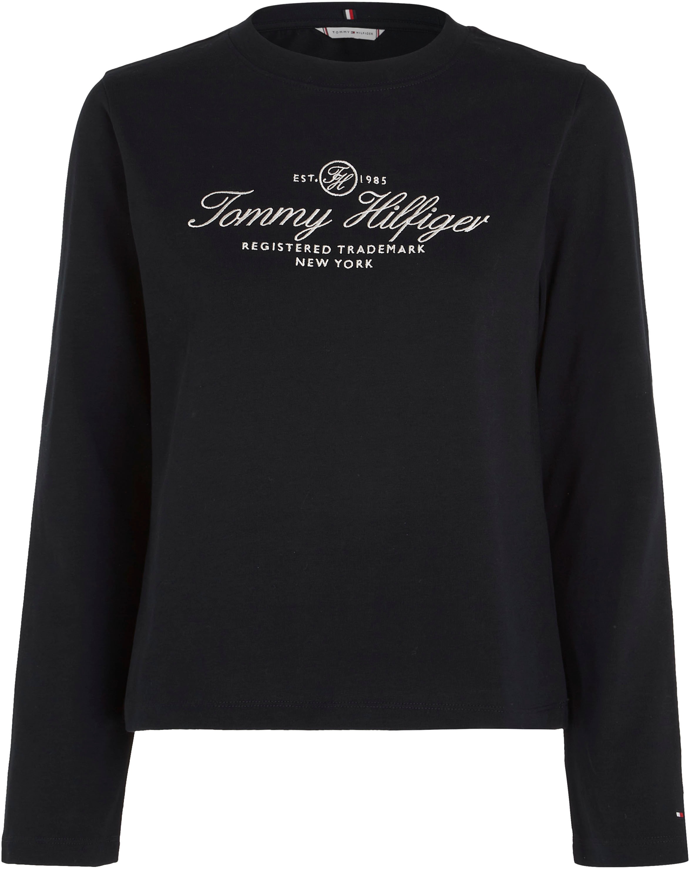 Tommy Hilfiger Langarmshirt, | dezentem mit auf dem online kaufen walking Markenlabel I\'m Ärmelabschluss