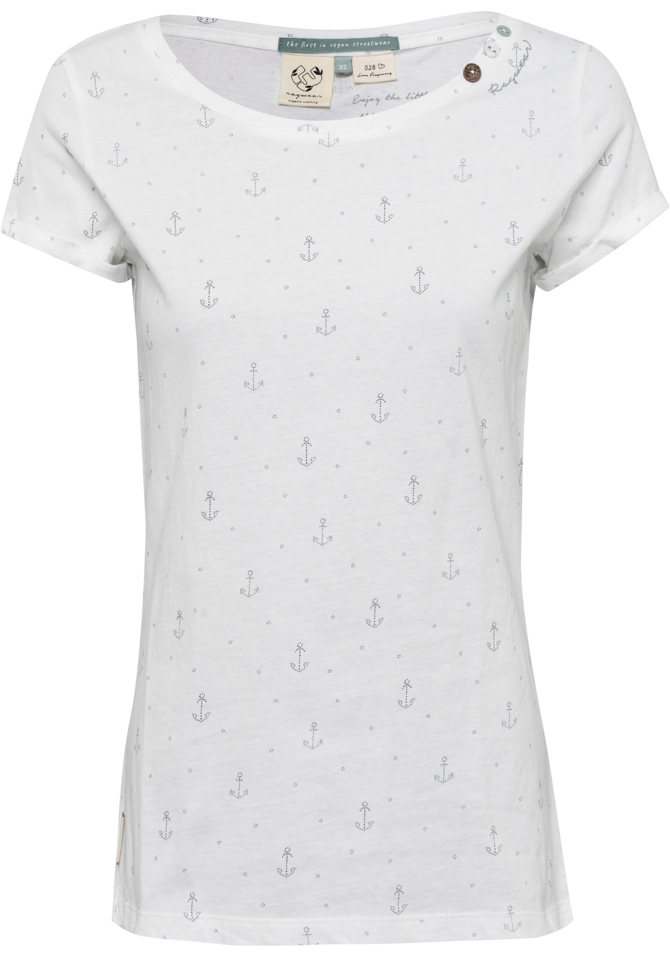 Ragwear T-Shirt »FLORAH A ORGANIC mit shoppen Anker-Allover-Druck walking O«, I\'m maritimen 
