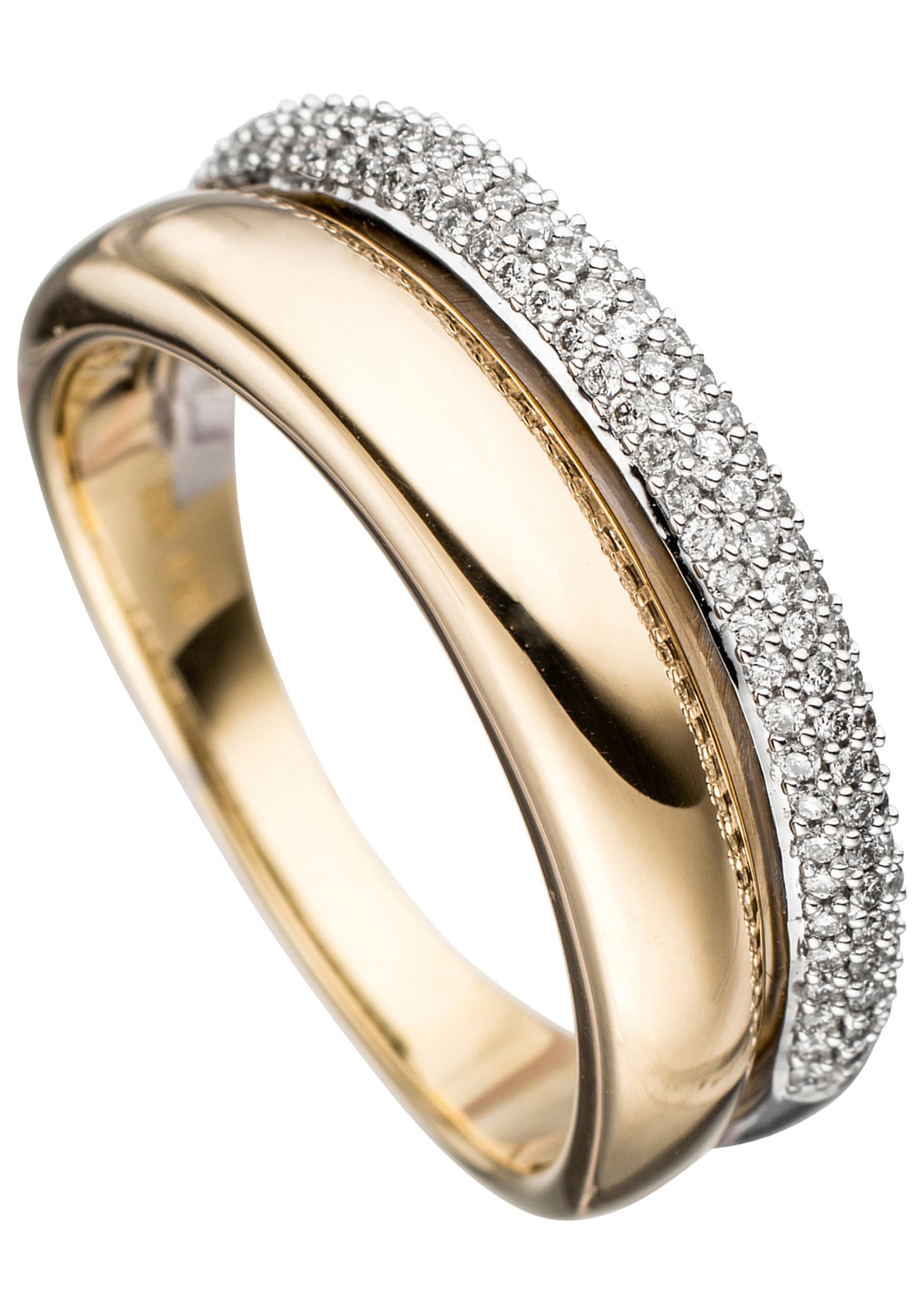 »Ring JOBO 585 walking Gold kaufen online | bicolor 101 Diamanten«, mit I\'m Diamantring