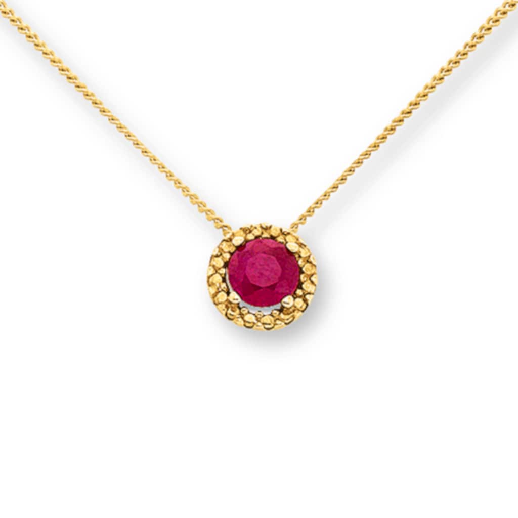 ONE ELEMENT Goldkette Rubin Halskette aus 333 Gelbgold 45 cm Ø 6 20 mm Damen Gold Schmuck