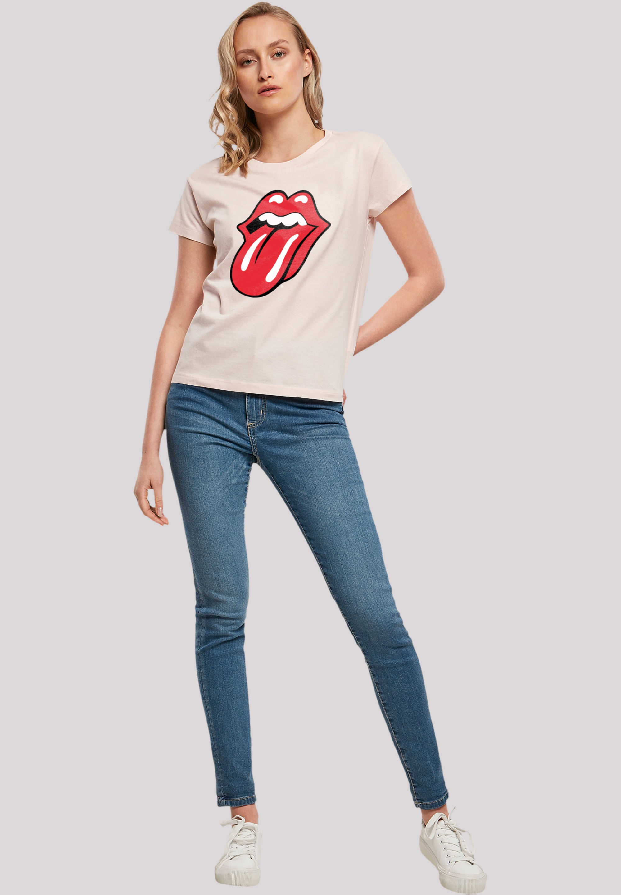 F4NT4STIC T-Shirt »The Rolling Stones I\'m online | Tongue«, Print walking Classic