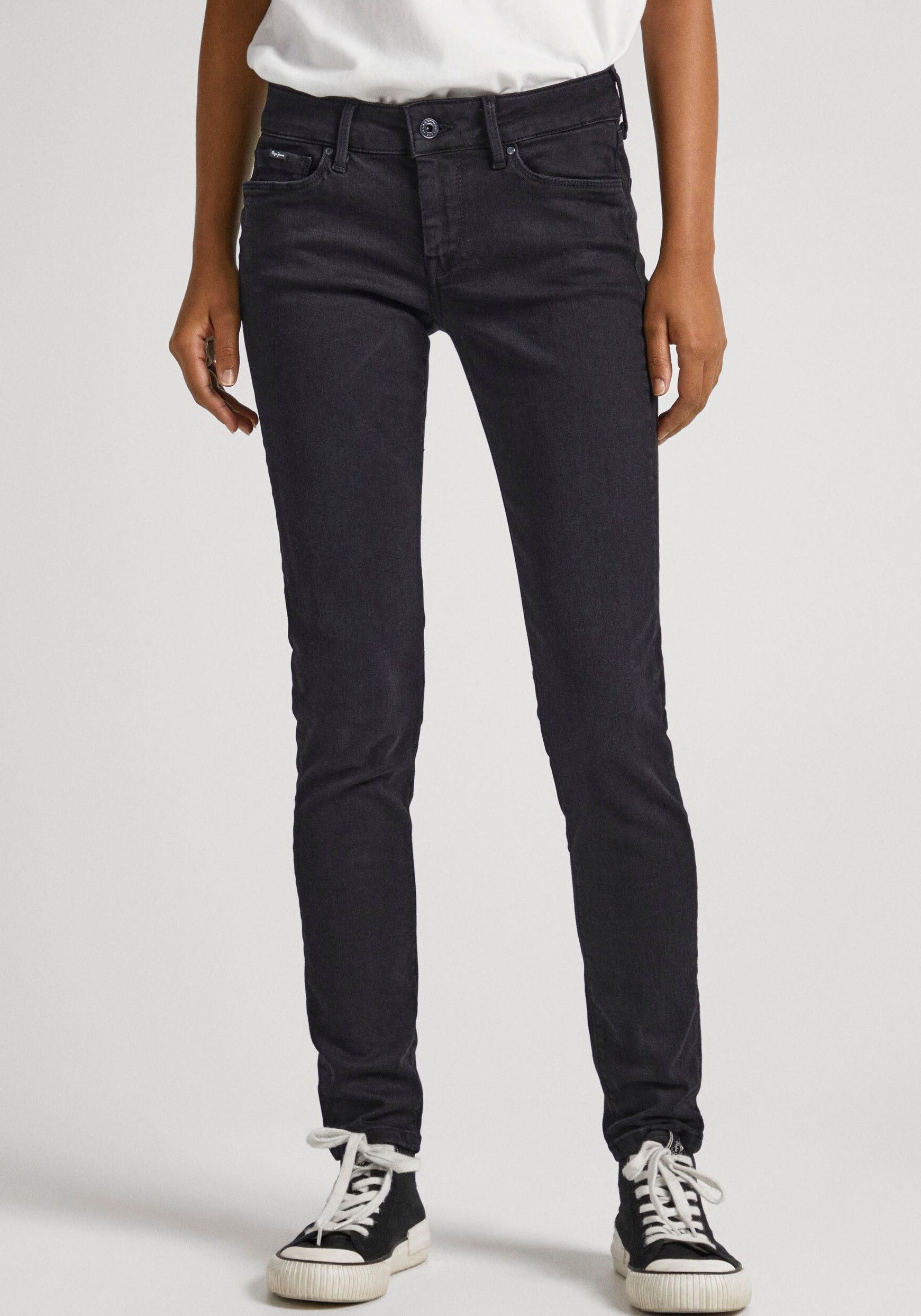 | Stretch-Anteil Skinny-fit-Jeans 5-Pocket-Stil shoppen Pepe »SOHO«, I\'m und Jeans 1-Knopf Bund mit walking im