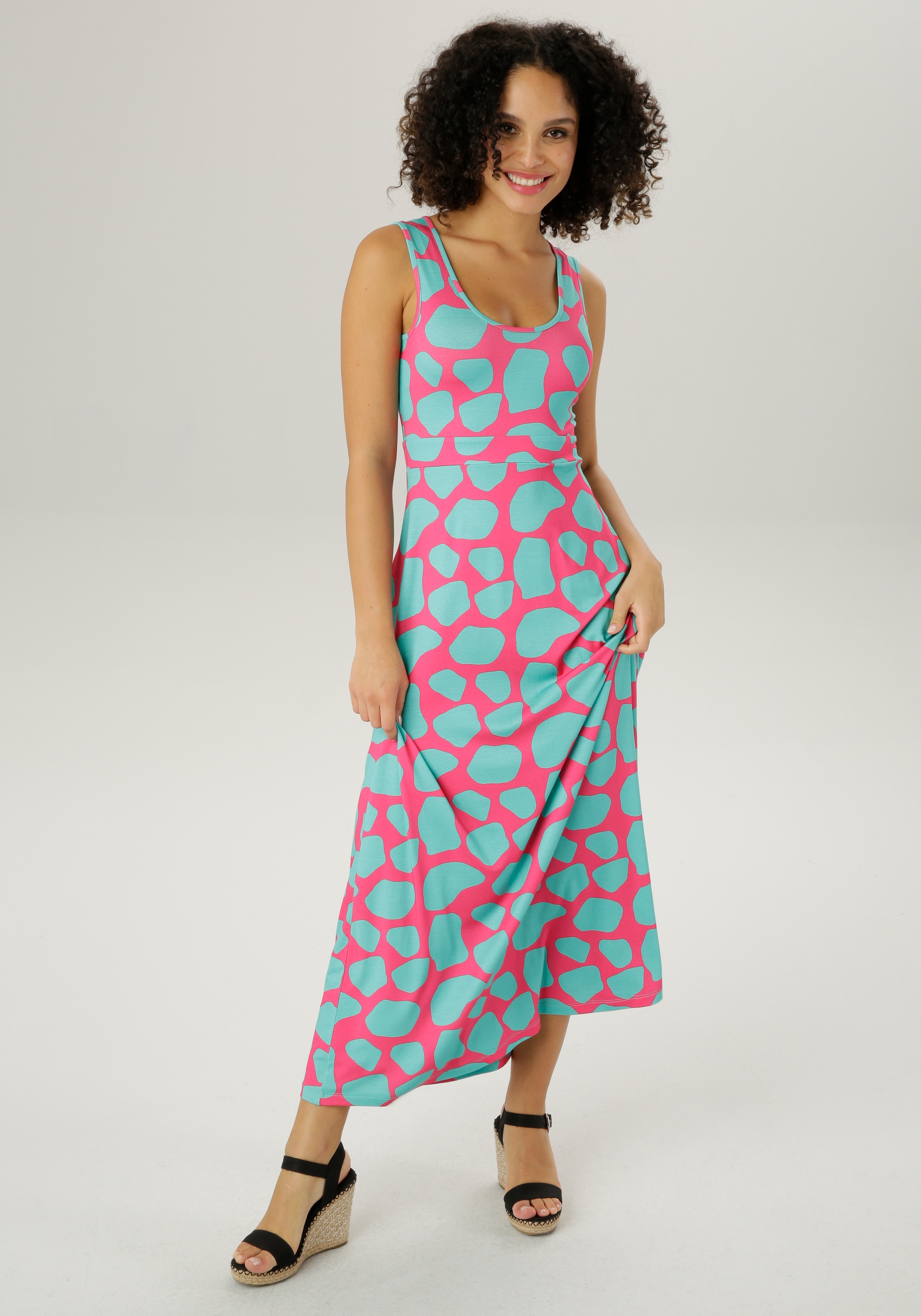Druck mit Sommerkleid, farbintensivem Aniston CASUAL extravagantem, shoppen