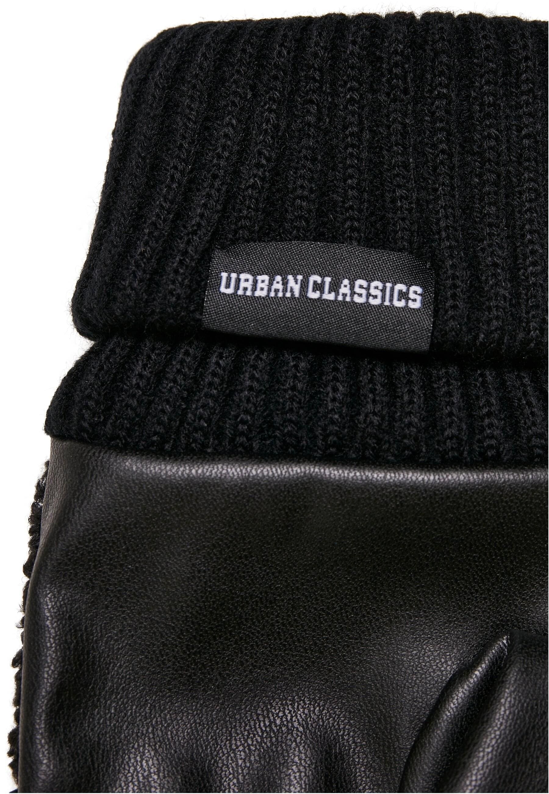 URBAN CLASSICS Baumwollhandschuhe »Unisex Sherpa Synthetic Leather Gloves«  bestellen | I\'m walking