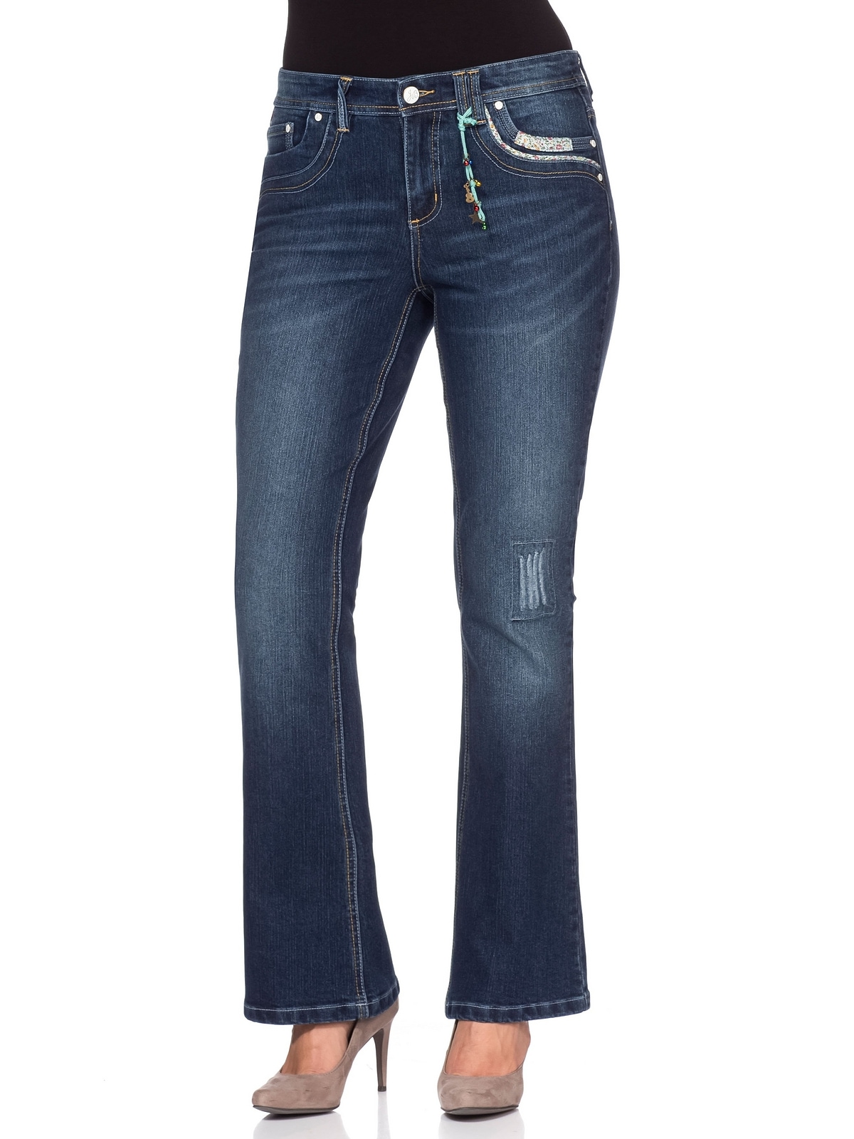 Größen«, Bootcut-Jeans Browns Pailletten am »Große sheego bestellen by mit Joe Bund