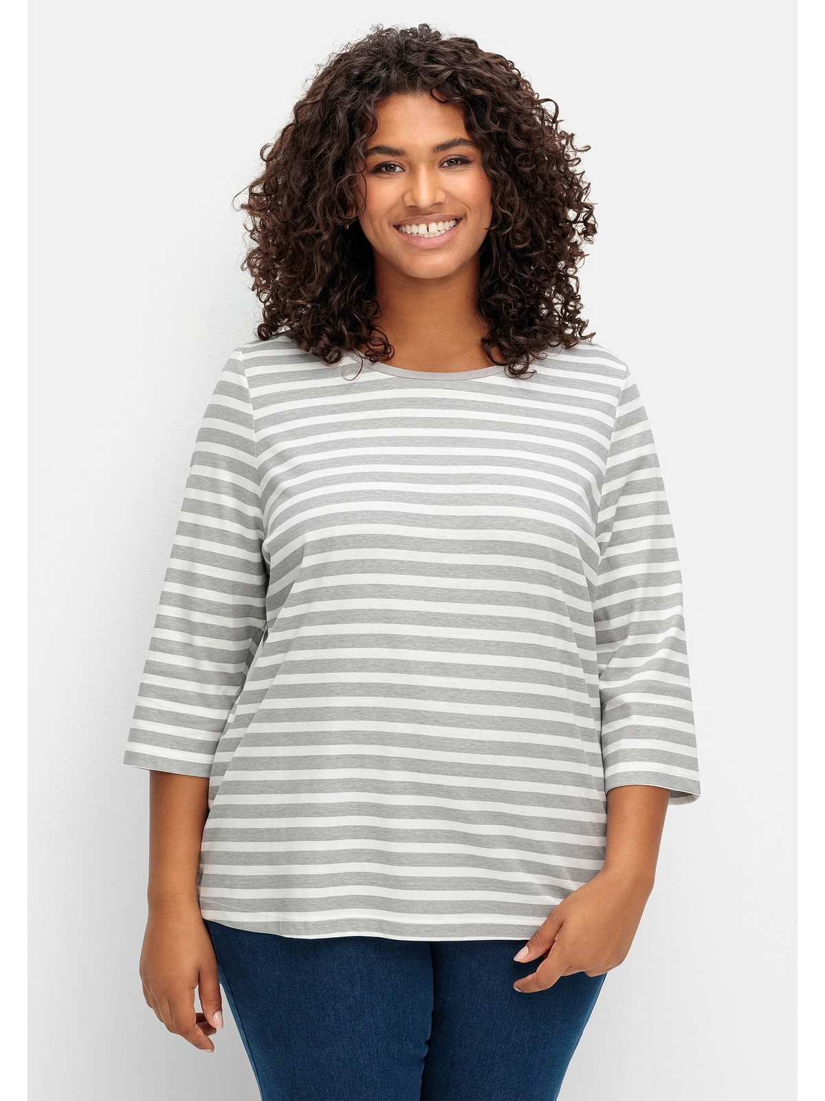 Größen«, Sheego reiner 3/4-Arm-Shirt aus I\'m | online kaufen walking Baumwolle »Große